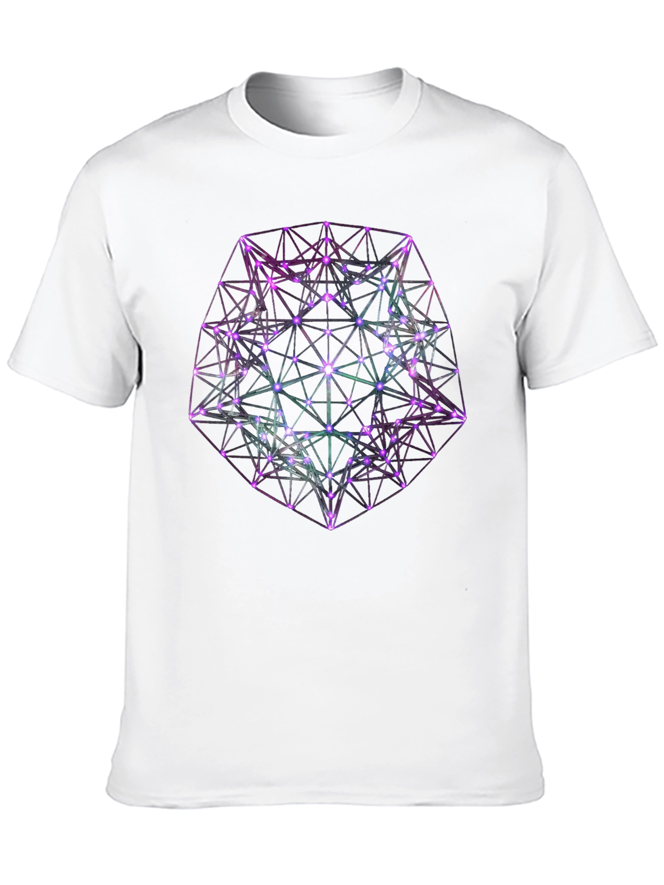 Black Geometric Neon Graphic Black T-Shirt view 10