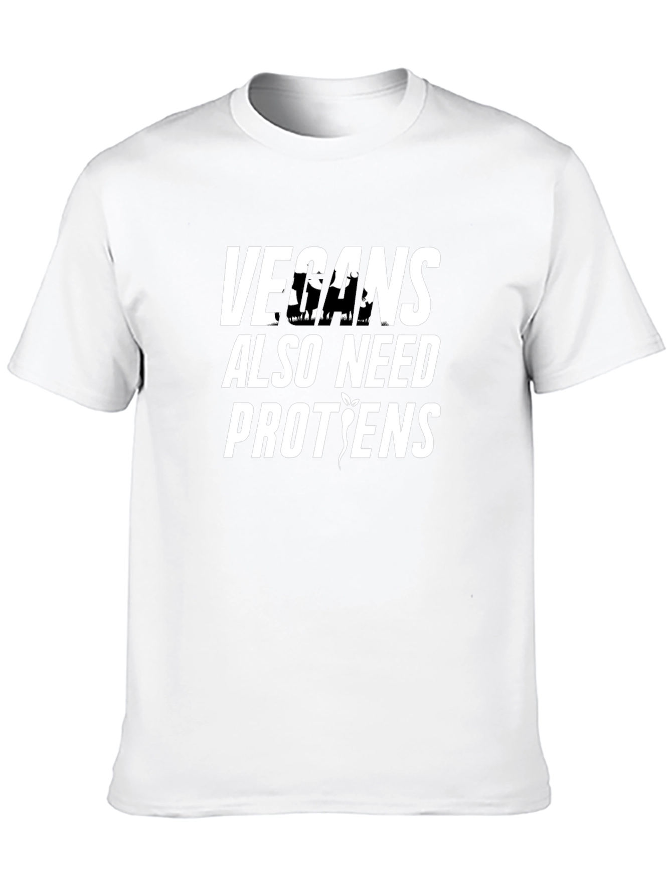 Black Vegan Protein T-Shirt - Funny Vegetarian Tee view 10