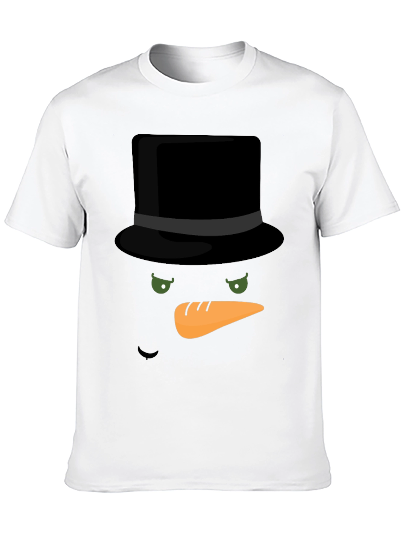 Black Snowman Face T-Shirt - Holiday Festive Apparel view 10