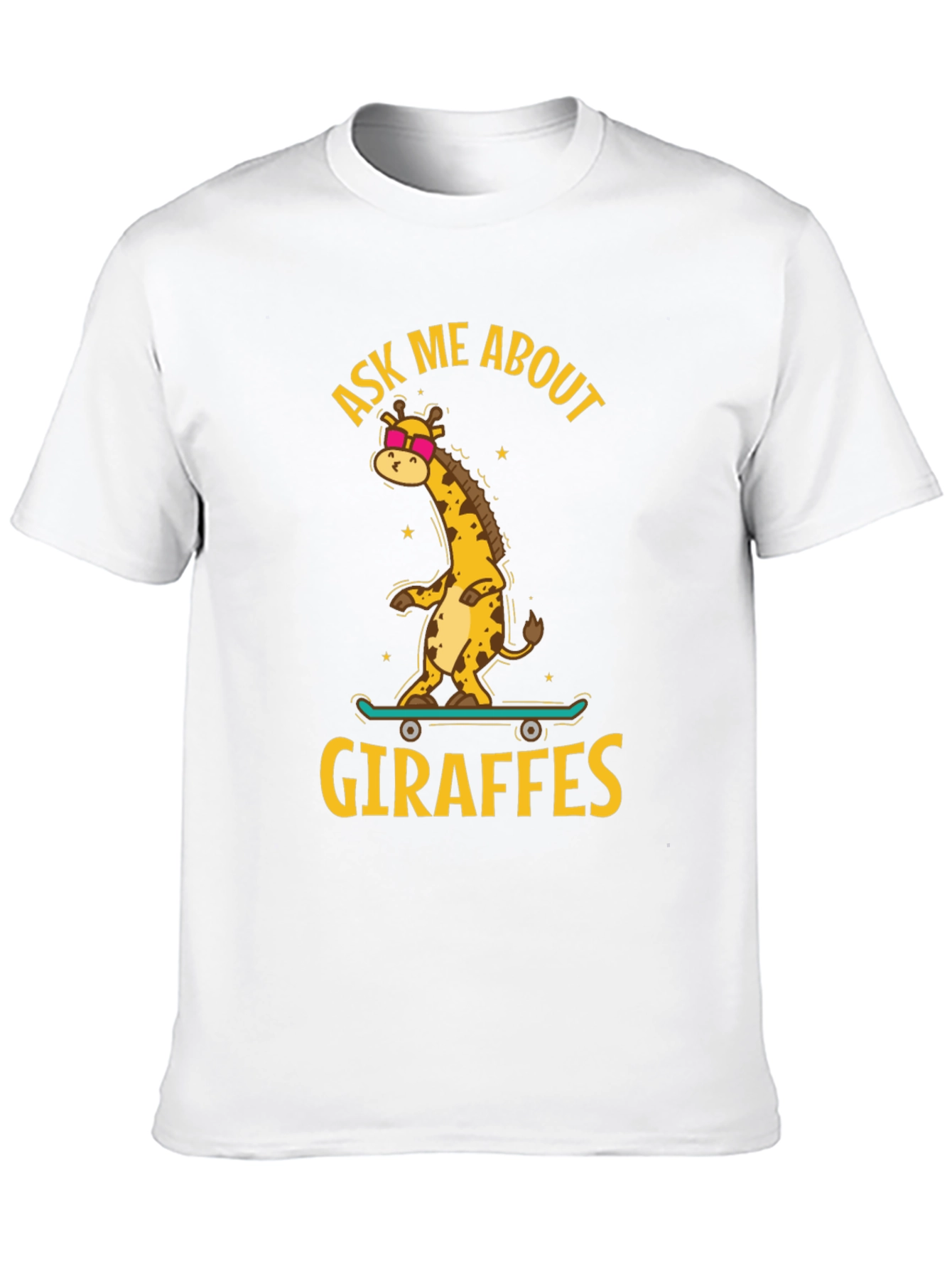 Black Cool Giraffe Skateboard T-Shirt view 10