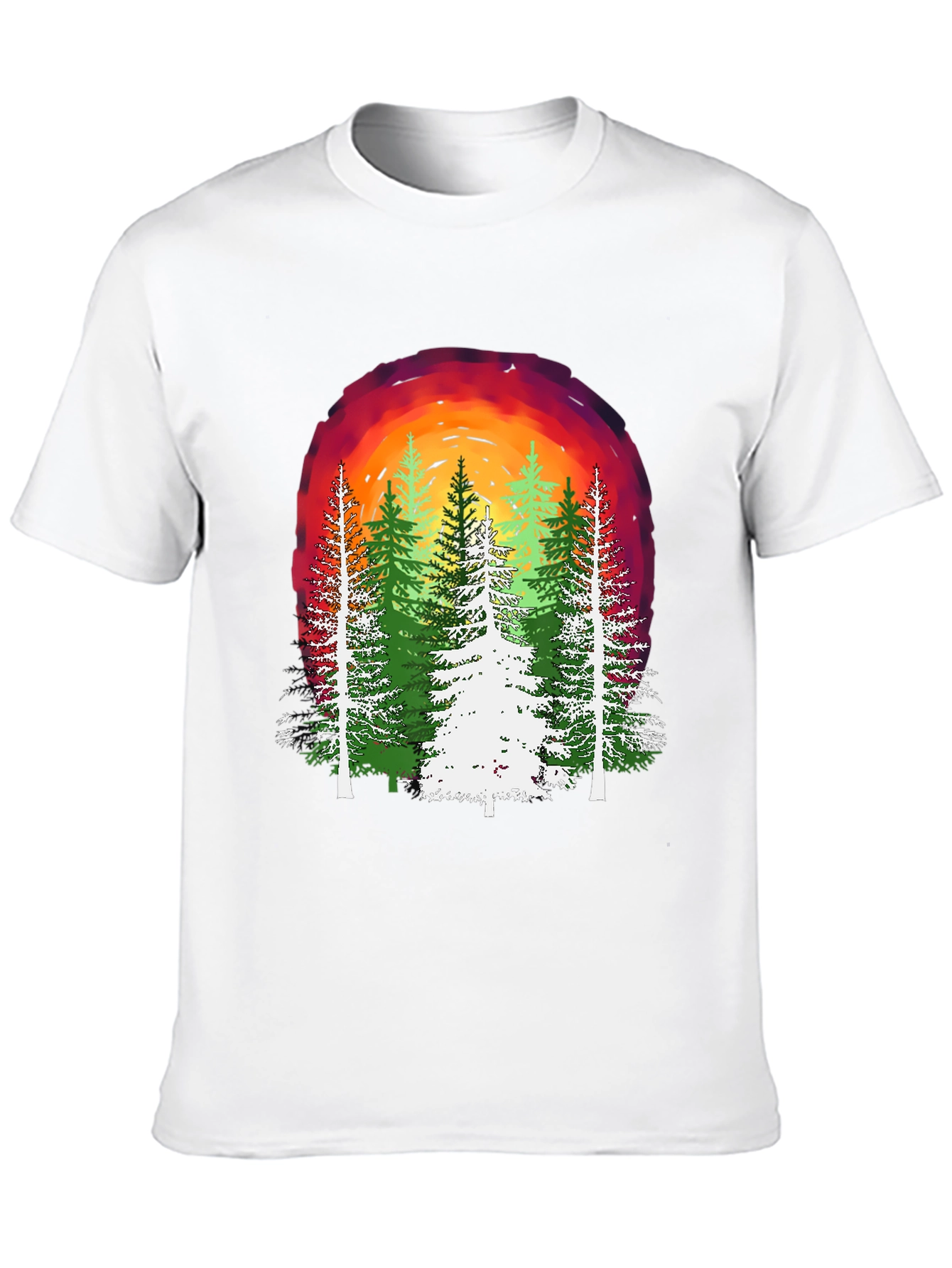 Black Nature Sunset Graphic T-Shirt view 10