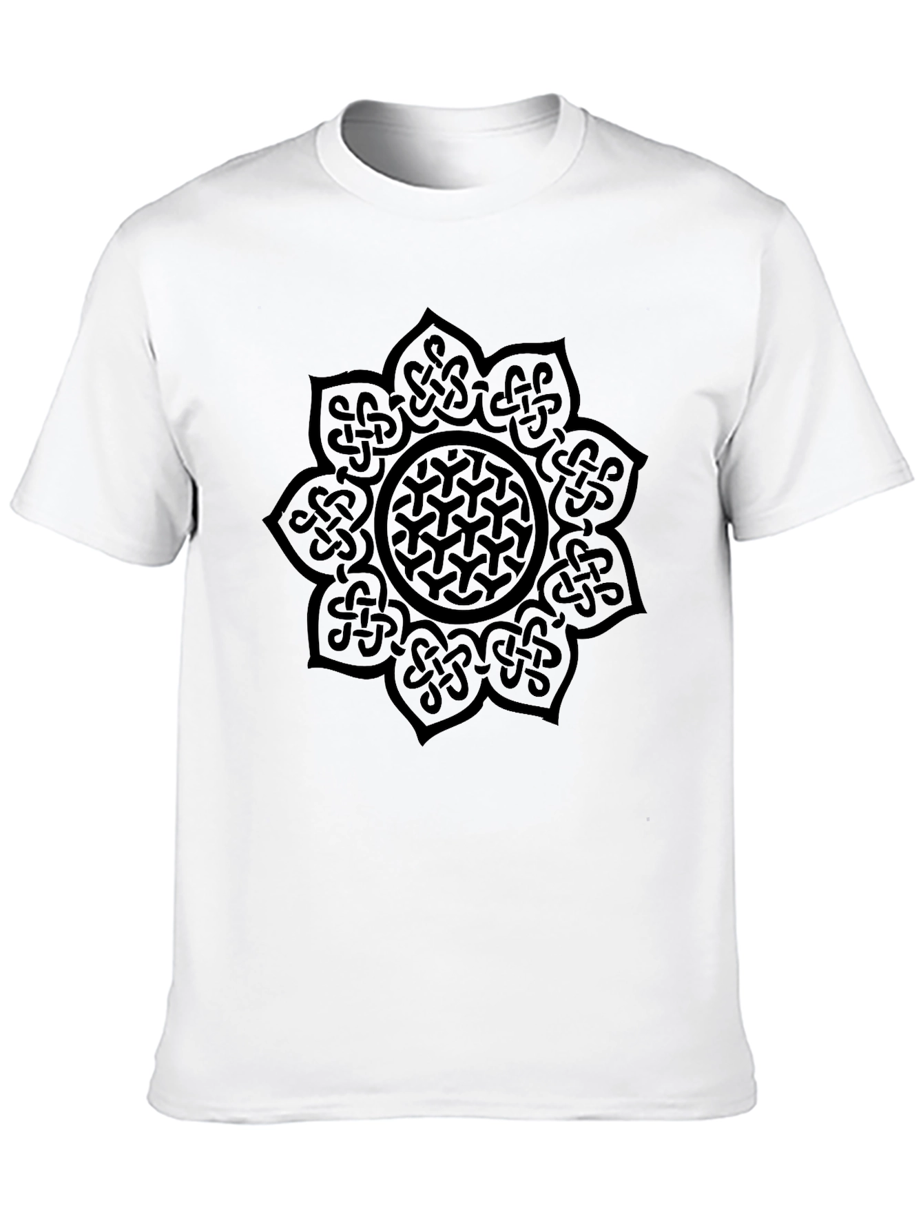 Black Celtic Knot Mandala Black T-Shirt view 10
