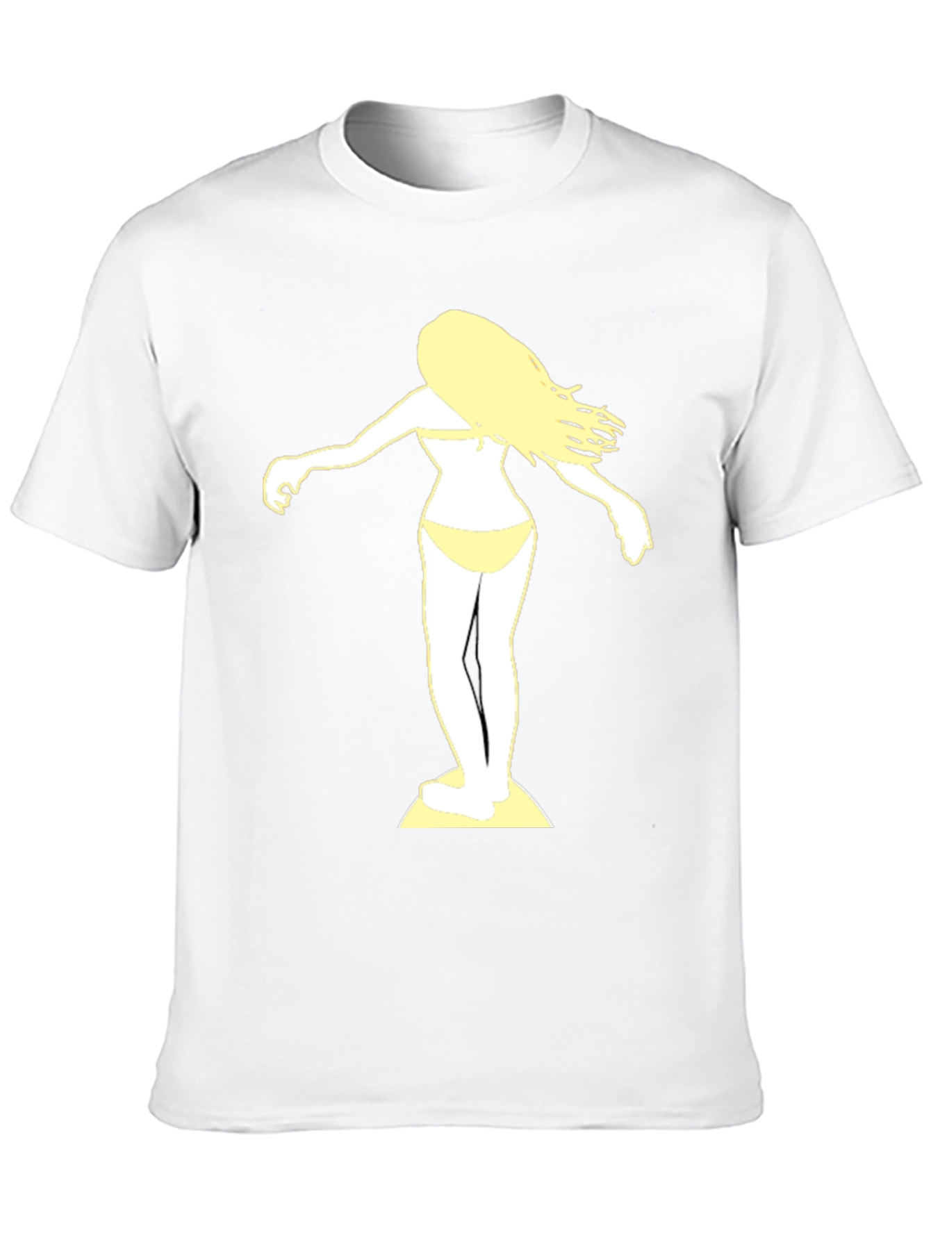 Black Surfer Girl Graphic Tee - Black Cotton T-Shirt view 10