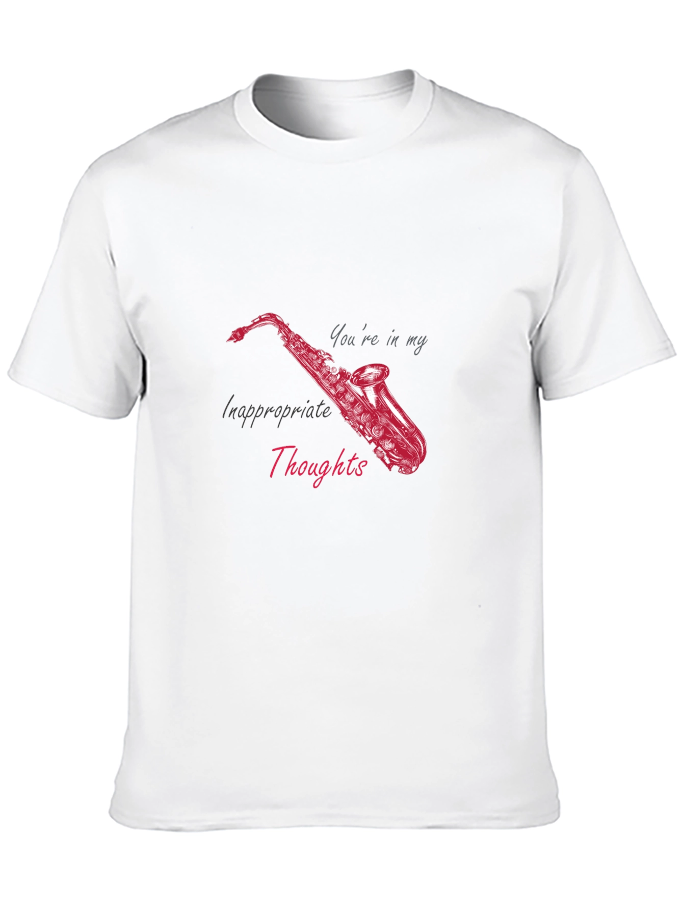 Black Inappropriate Thoughts Saxophone Graphic Tee view 10