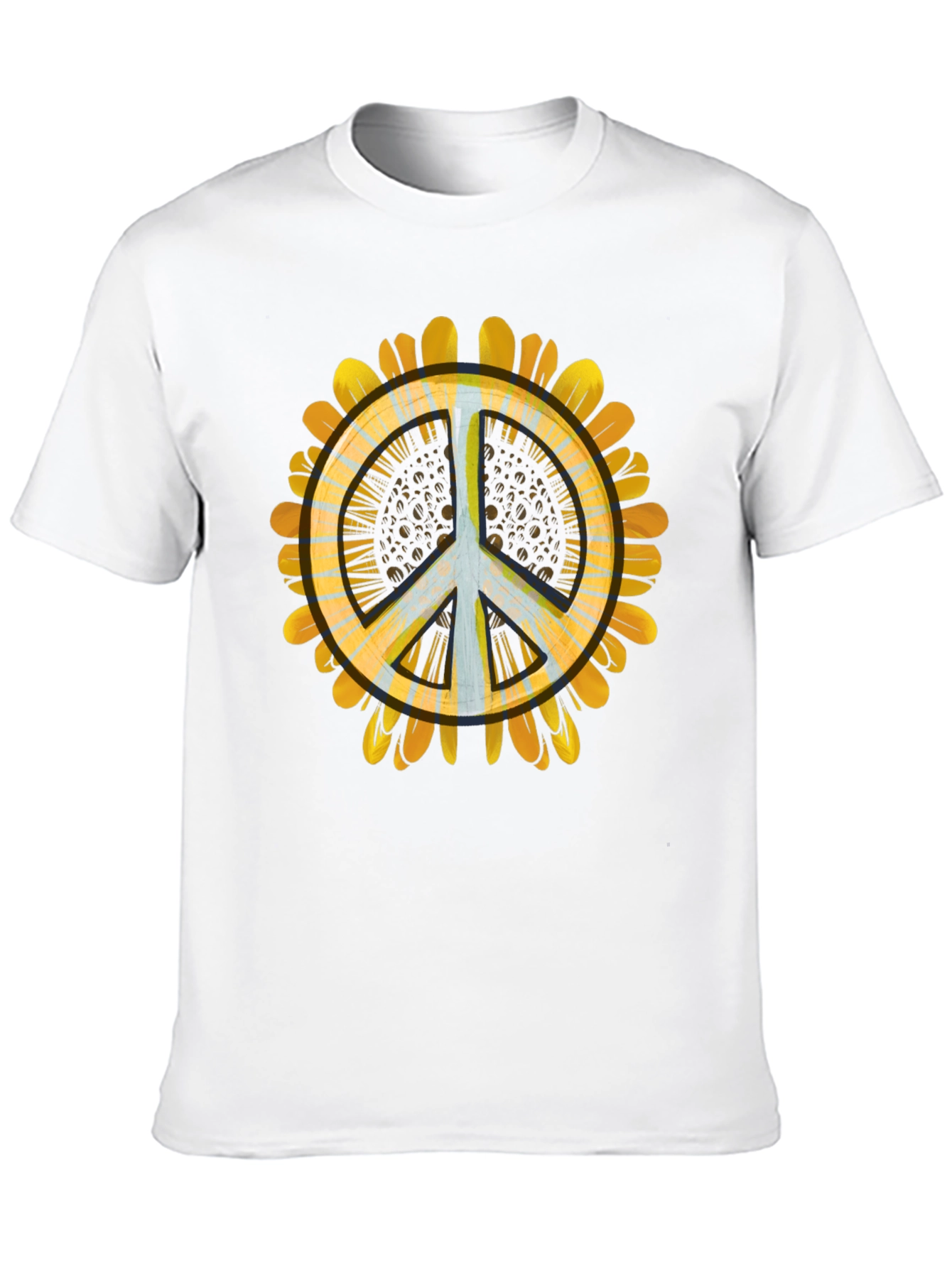 Black Peace Sunflower Graphic Tee - Relaxed Fit view 10