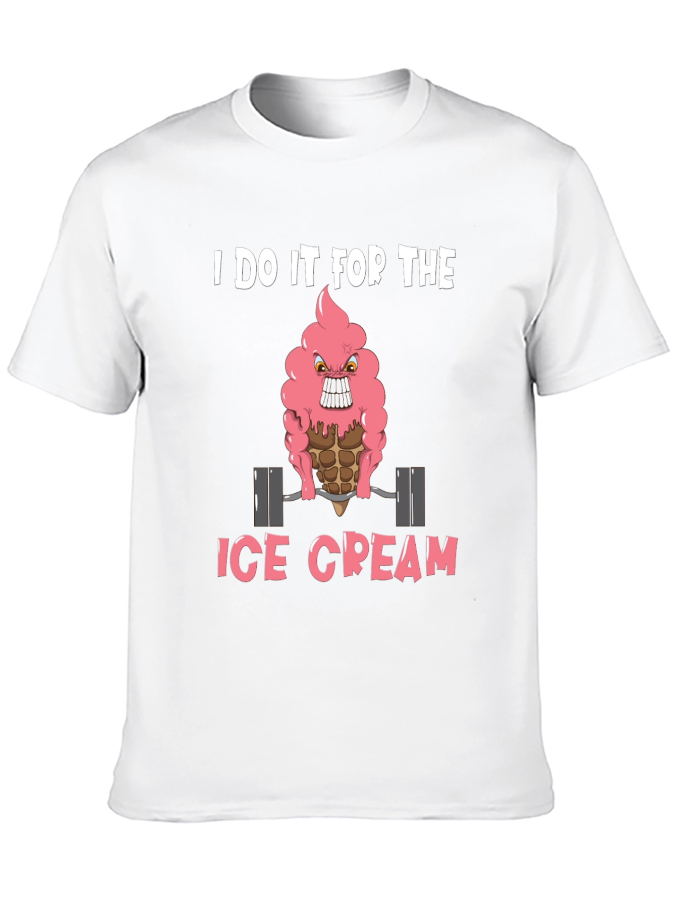 Black I Do It For The Ice Cream Graphic Tee - Funny Gym Shirt view 10