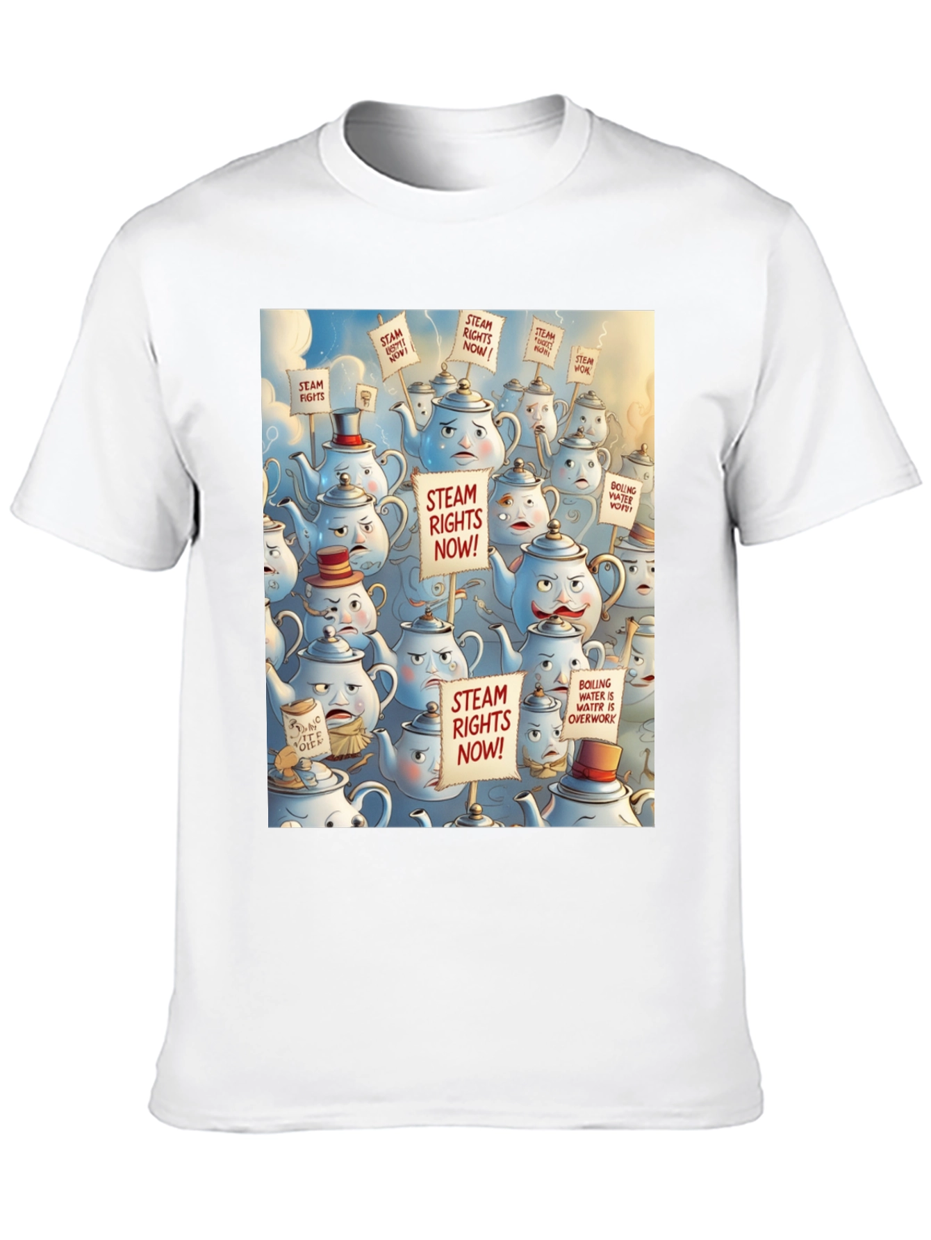 Black Steam Rights Teapot Protest T-Shirt - Unique Graphic Tee view 10