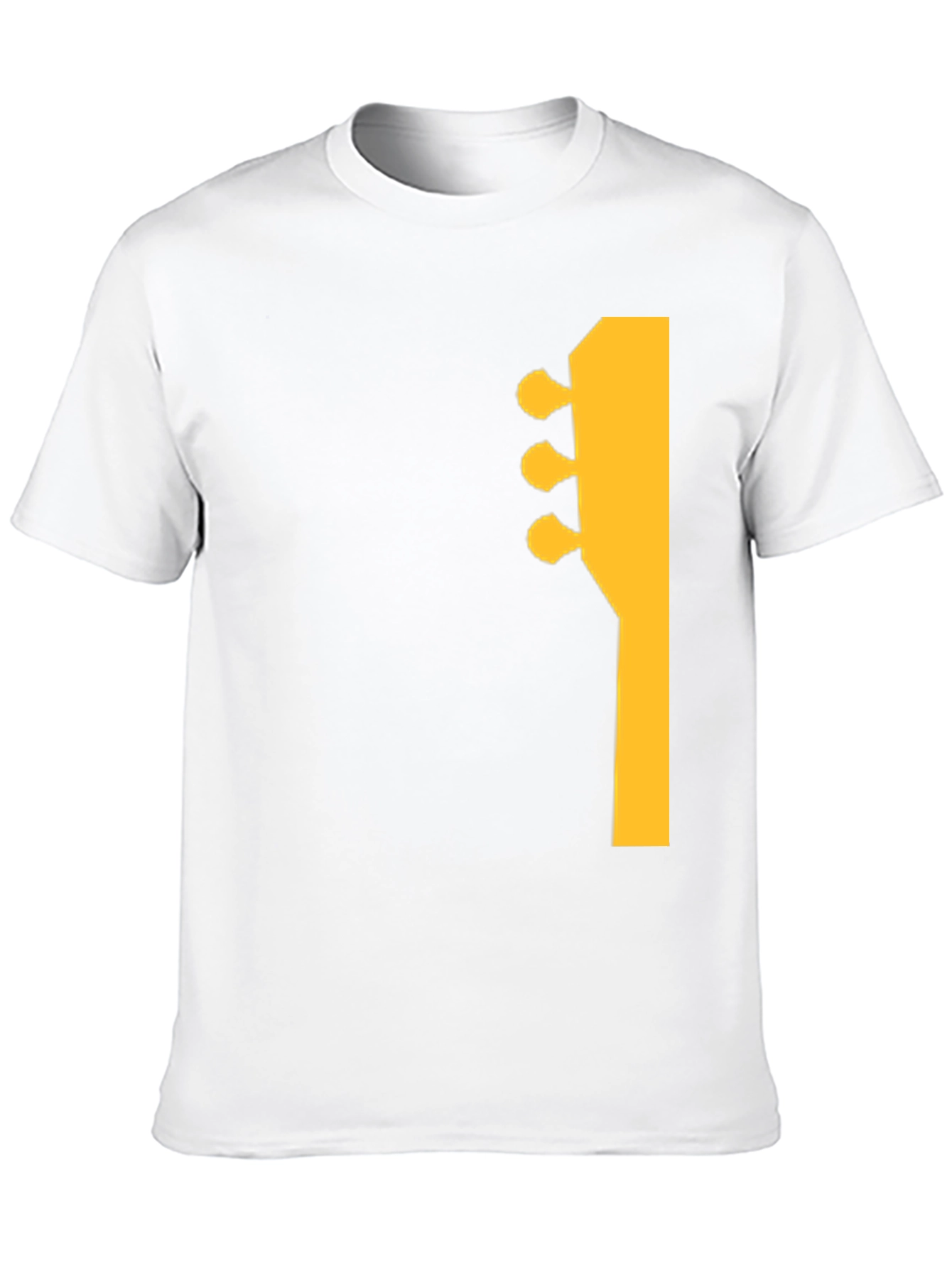 Black Guitar Headstock Graphic Tee - Black Cotton Casual Shirt view 10