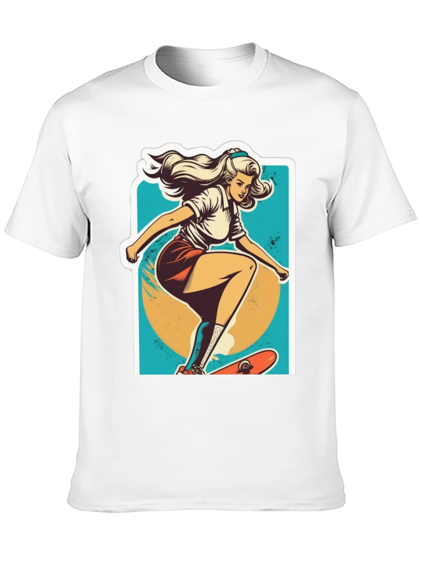 Black Skater Girl Graphic Tee - Cool Retro Style view 10