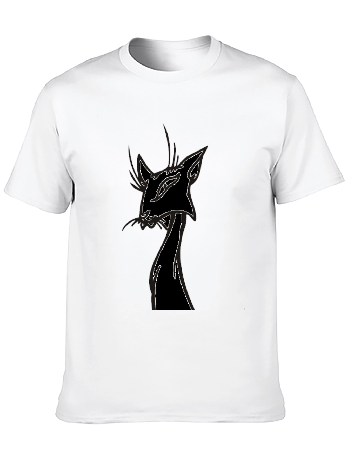 Black Men's Black Cat Graphic T-Shirt - Unique Design view 10