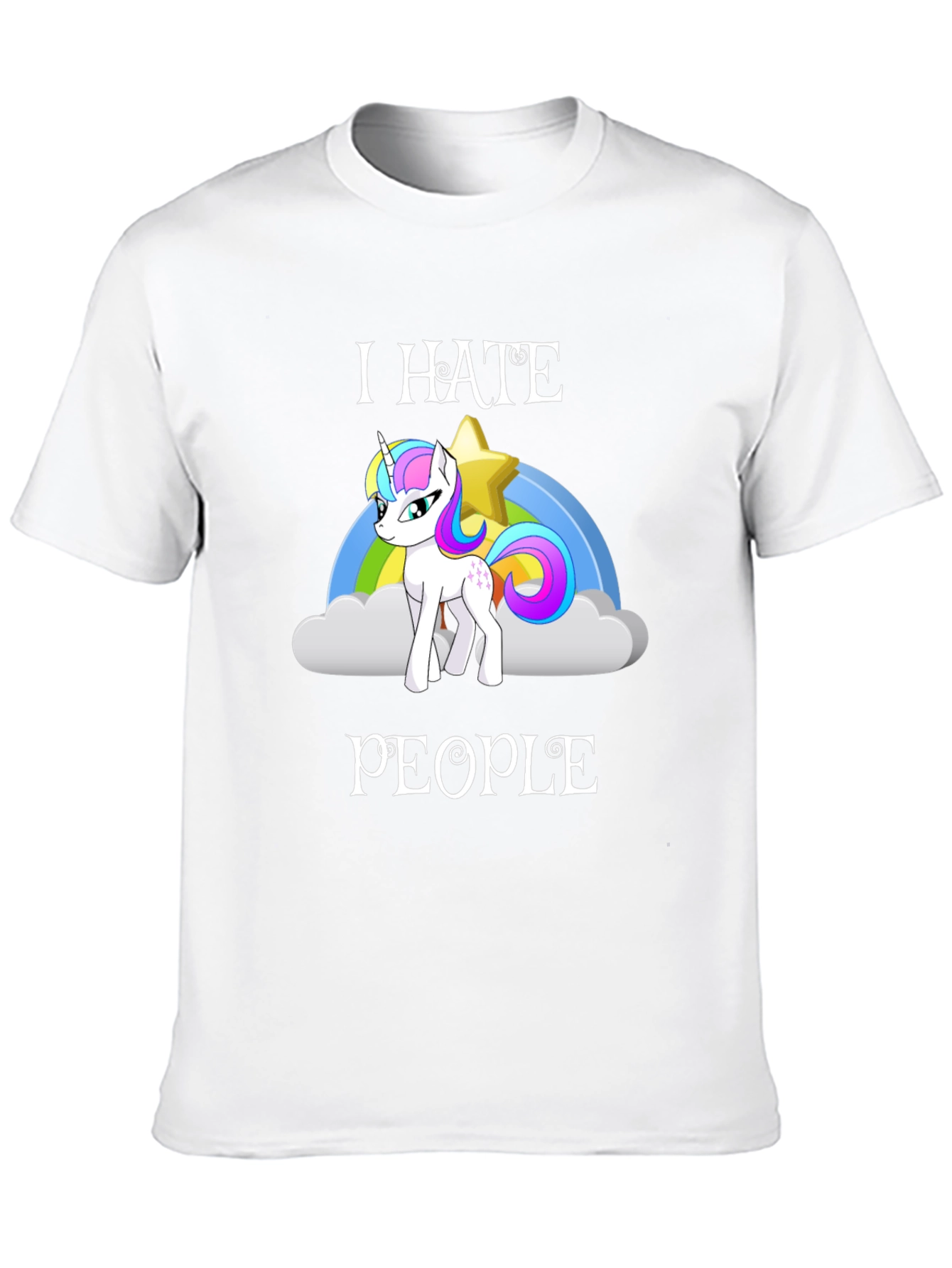 Black I Hate People Unicorn T-Shirt view 10