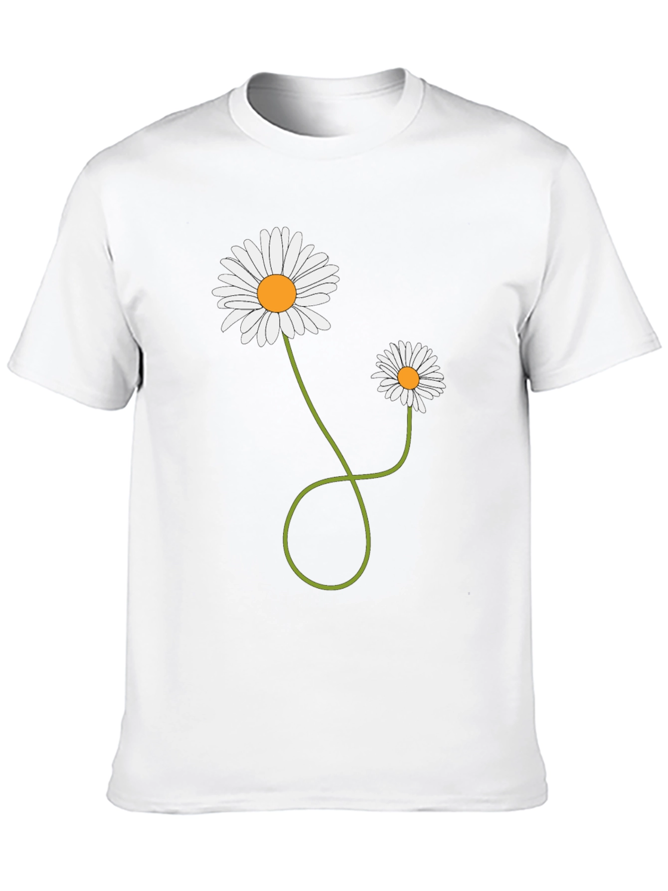 Black Daisy Flower Graphic T-Shirt - Men's Casual Tee view 10