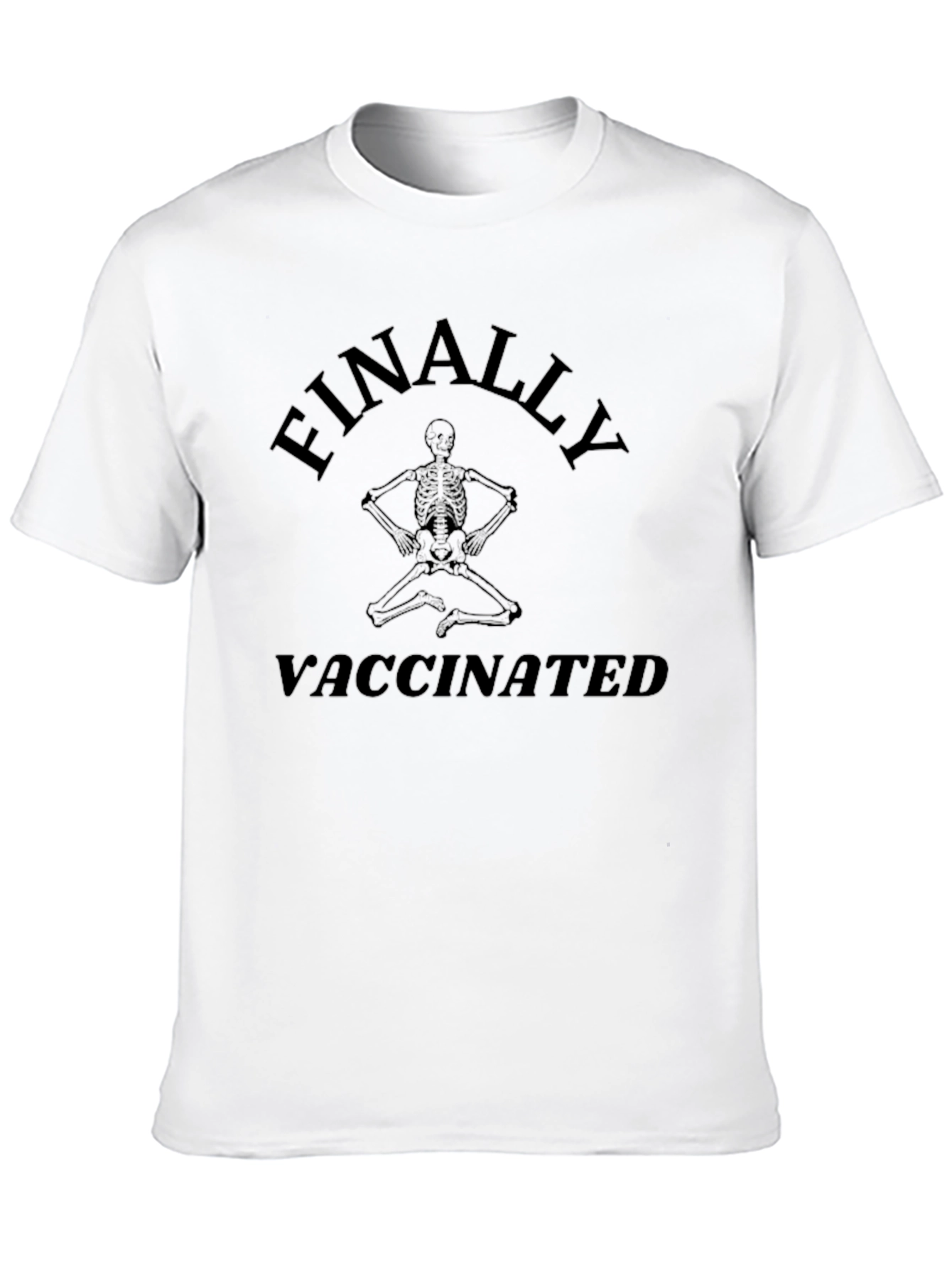 Black Finally Vaccinated Skeleton Graphic T-Shirt view 10