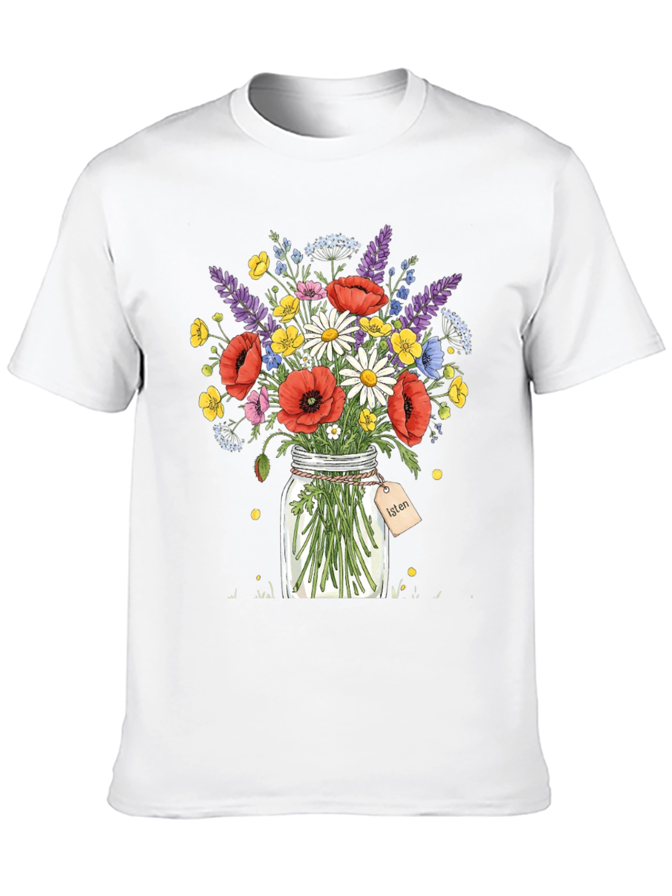 Black Floral Bouquet Jar Graphic T-Shirt view 10