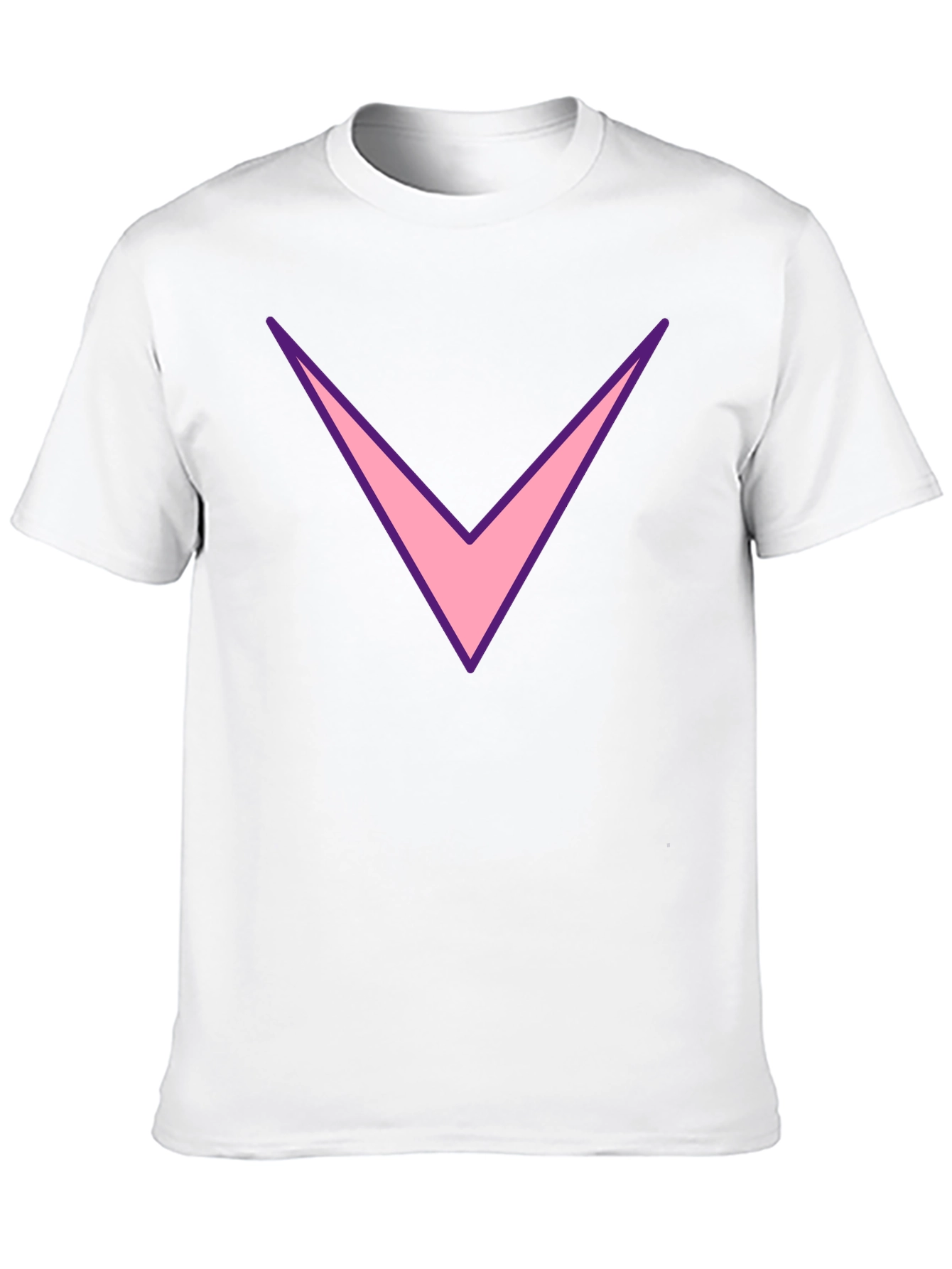 Black Men's Black T-Shirt with Pink Chevron Design view 10