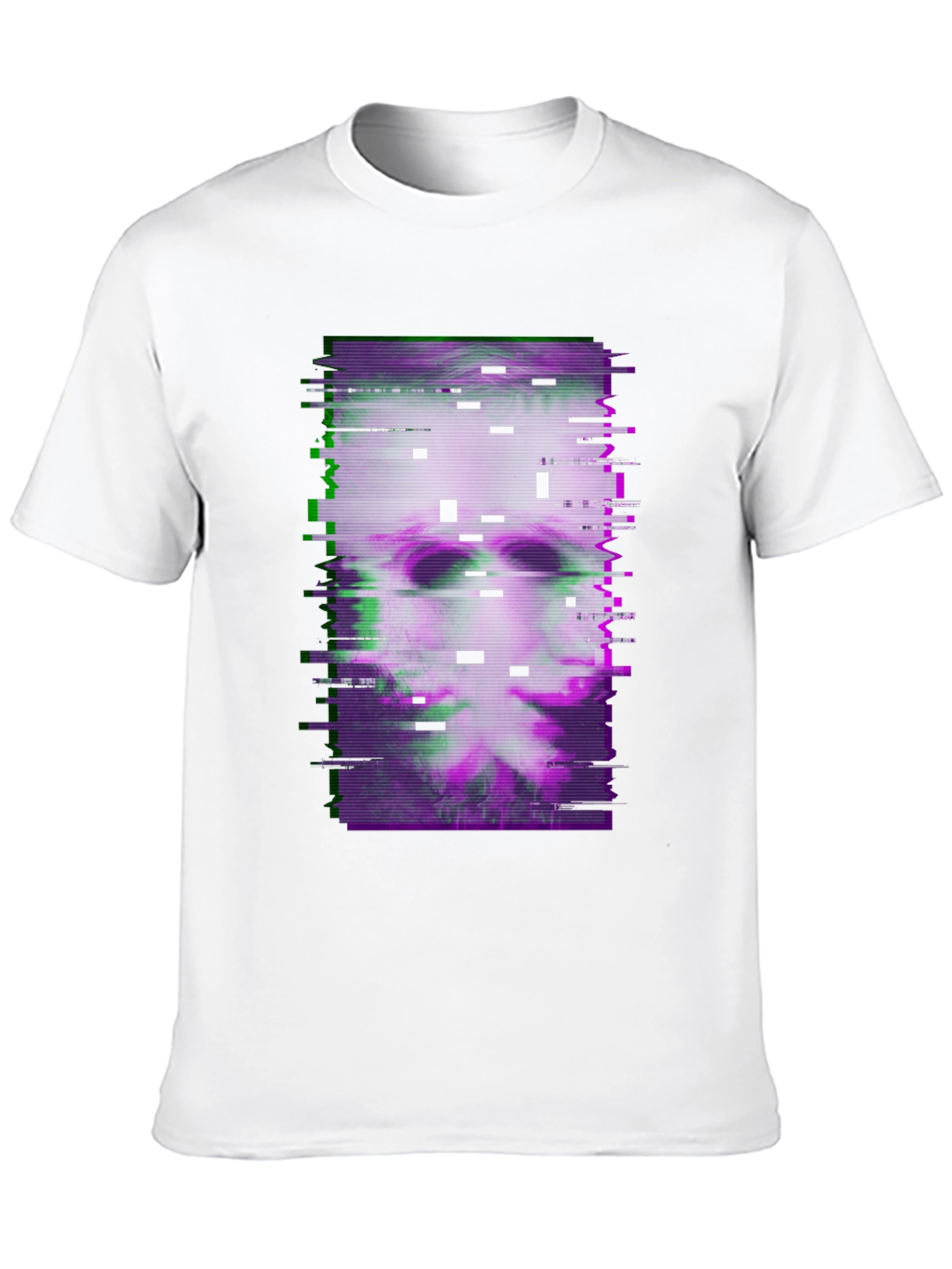 Black Glitch Art Graphic Tee - Dark Aesthetic T-Shirt view 10