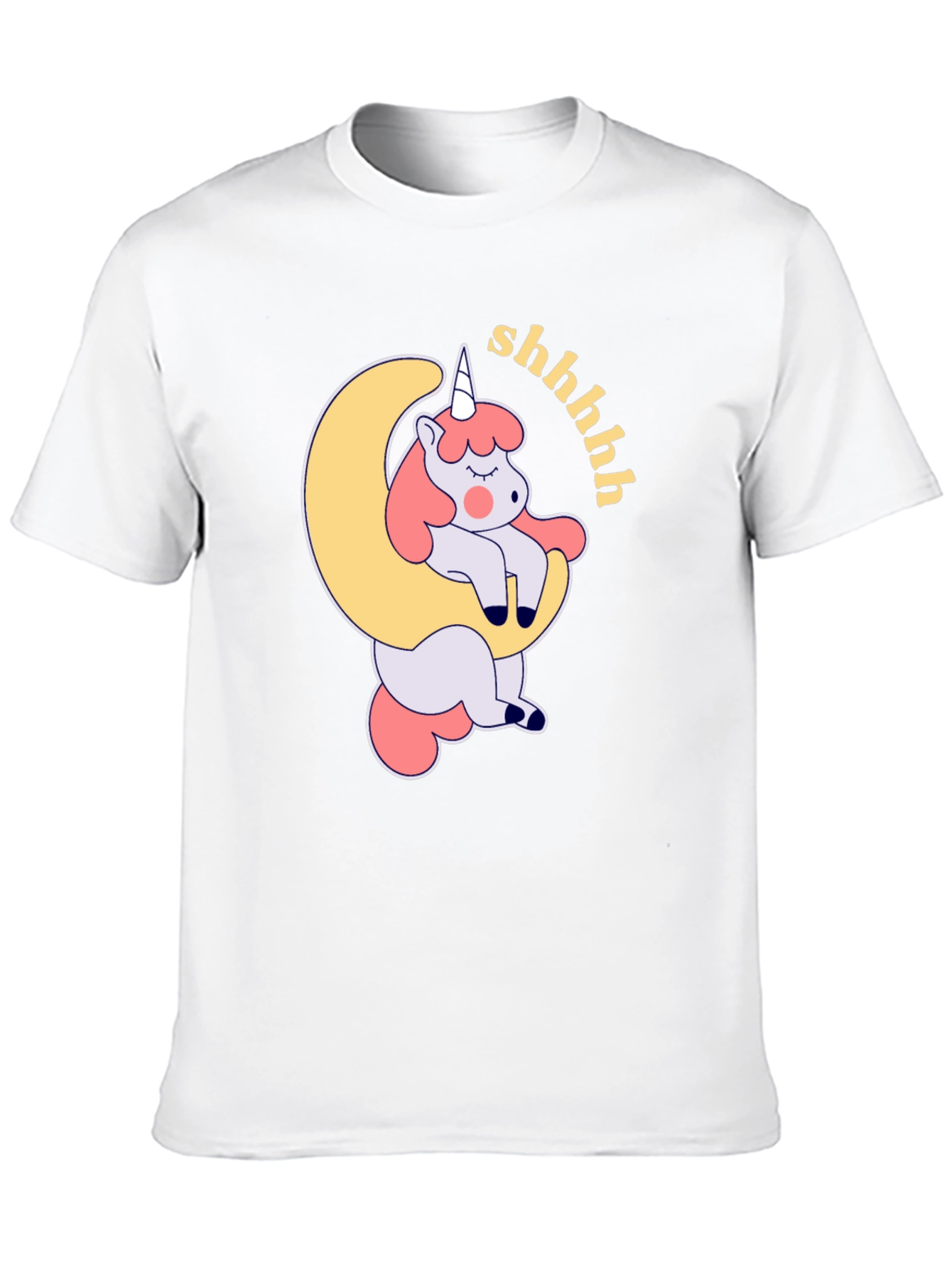 Black Sleepy Unicorn Moon Graphic T-Shirt view 10