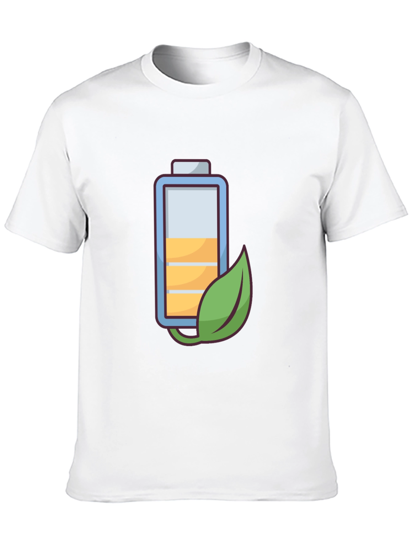 Black Eco-Friendly Battery Graphic Tee - Black Cotton Blend view 10