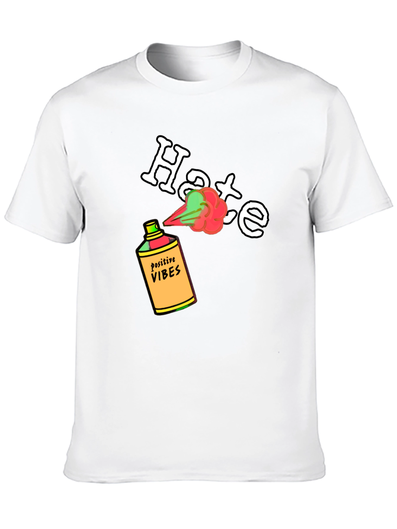 Black Positive Vibes Spray Hate Away T-Shirt view 10