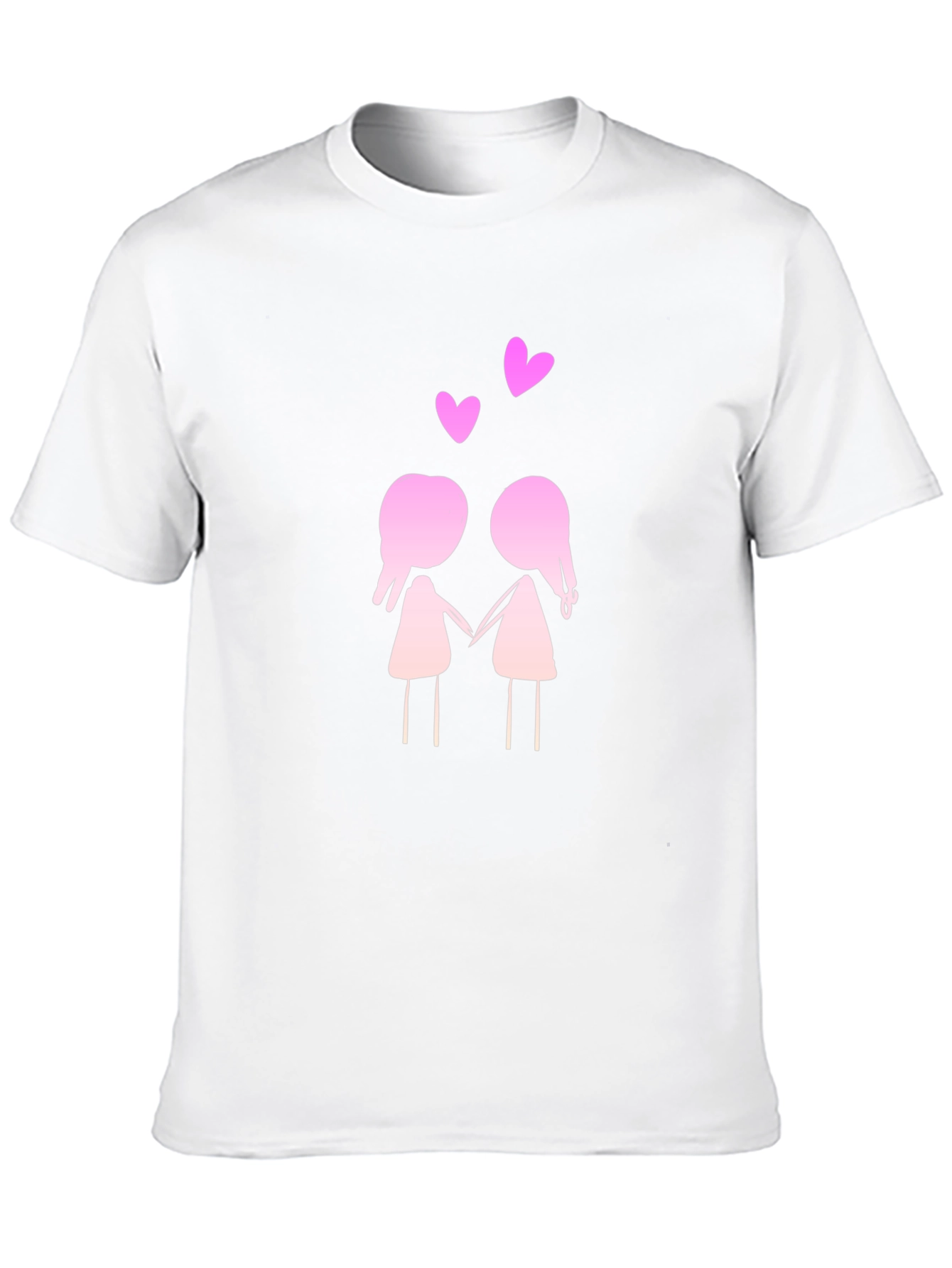 Black Cute Cartoon Couple T-Shirt view 10