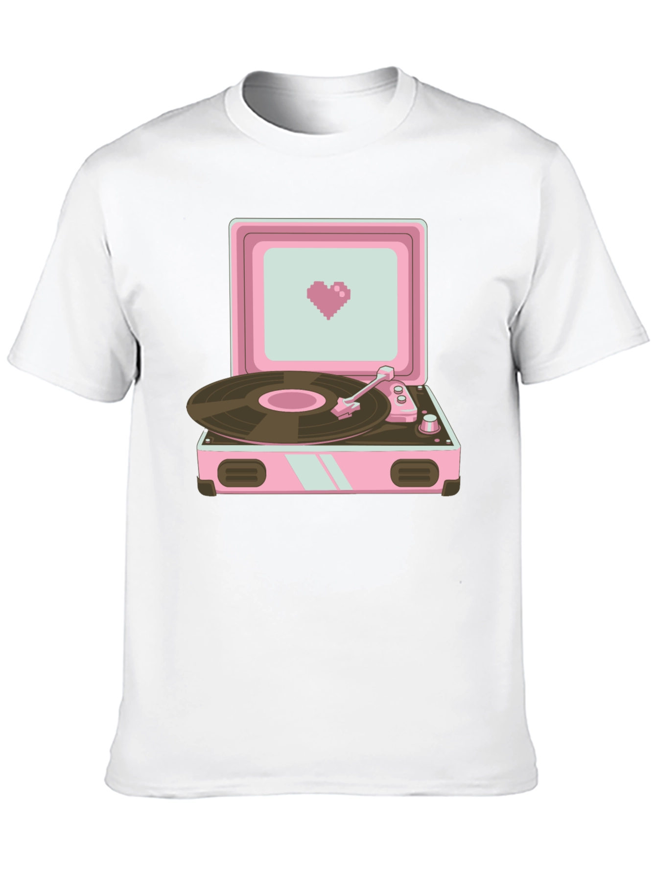 Black Retro Record Player Graphic T-Shirt view 10