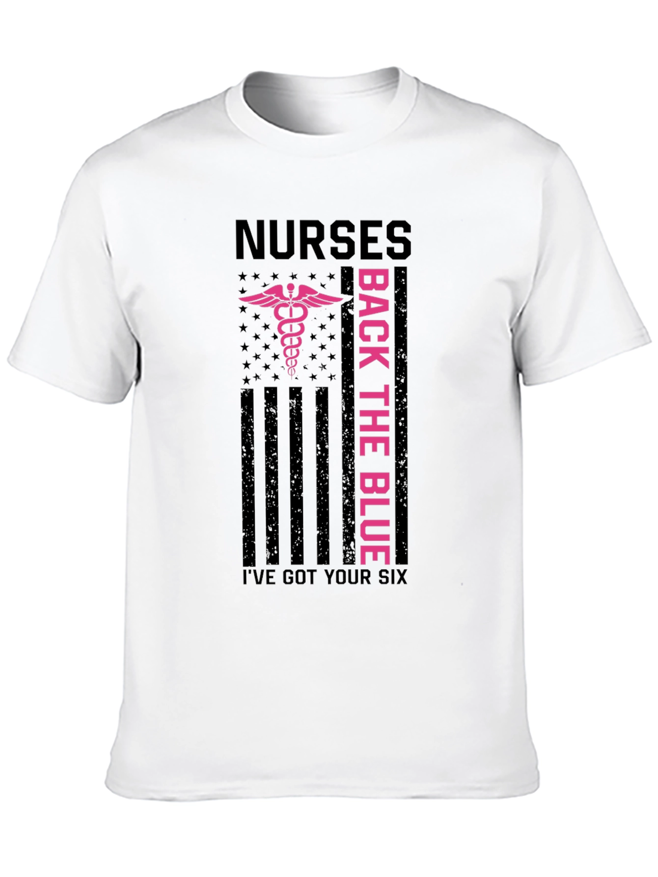 Black Nurses Back the Blue Graphic T-Shirt view 10