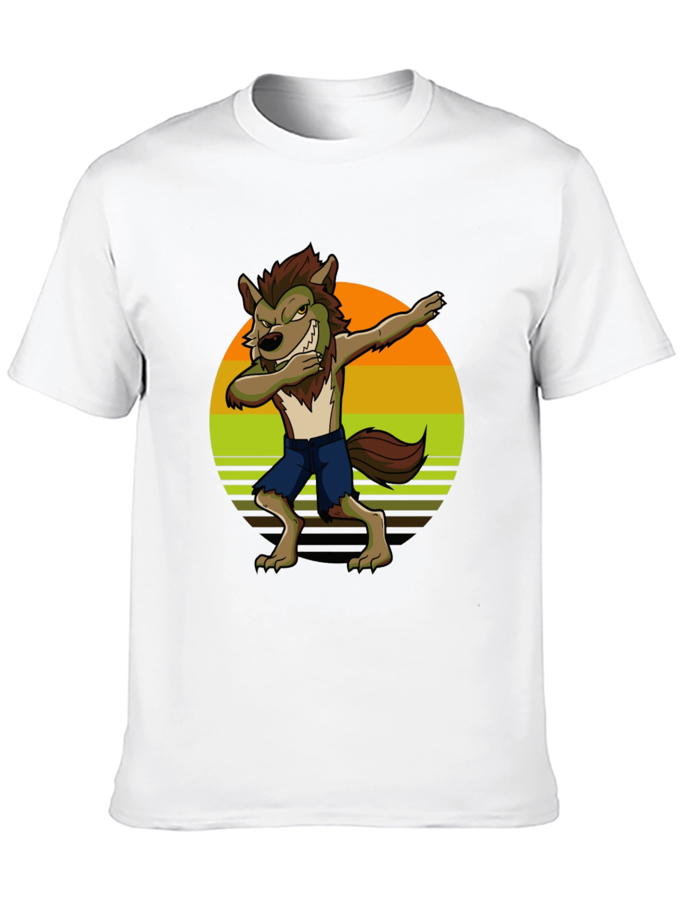 Black Dabbing Werewolf Graphic T-Shirt view 10