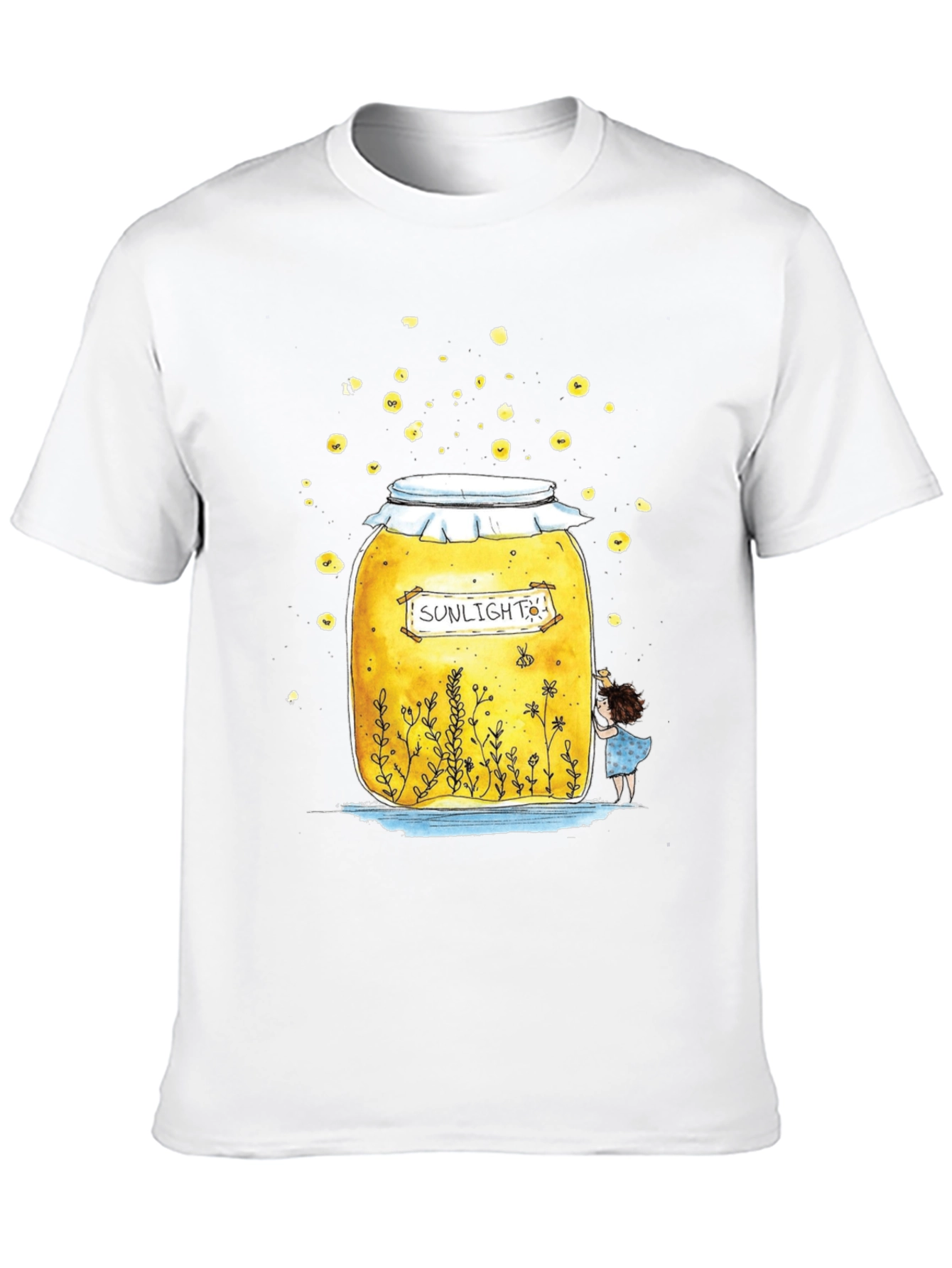 Black Sunlight Jar Graphic T-Shirt - Whimsical Black Tee view 10