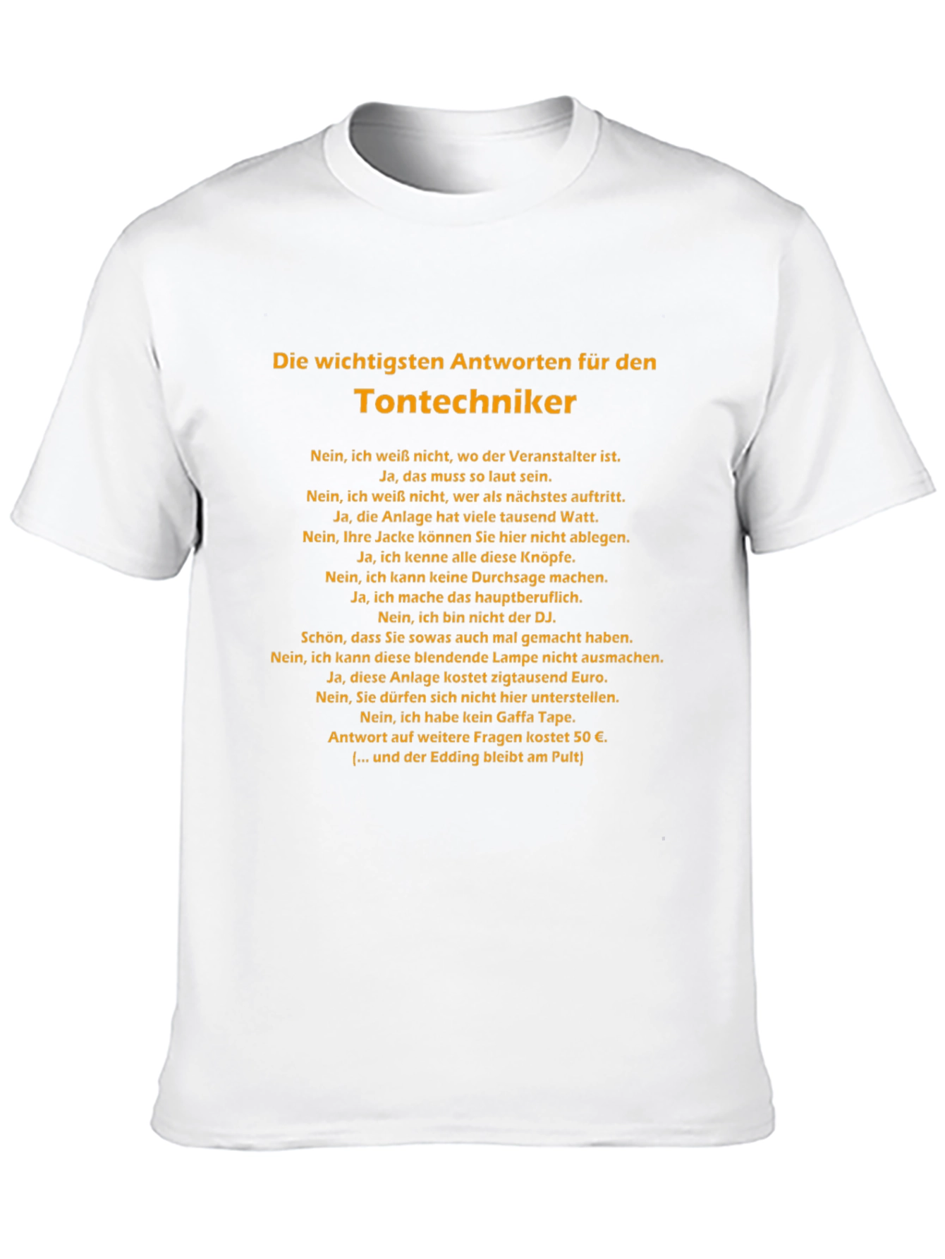 Black Sound Engineer T-Shirt - German Humor Tee view 10