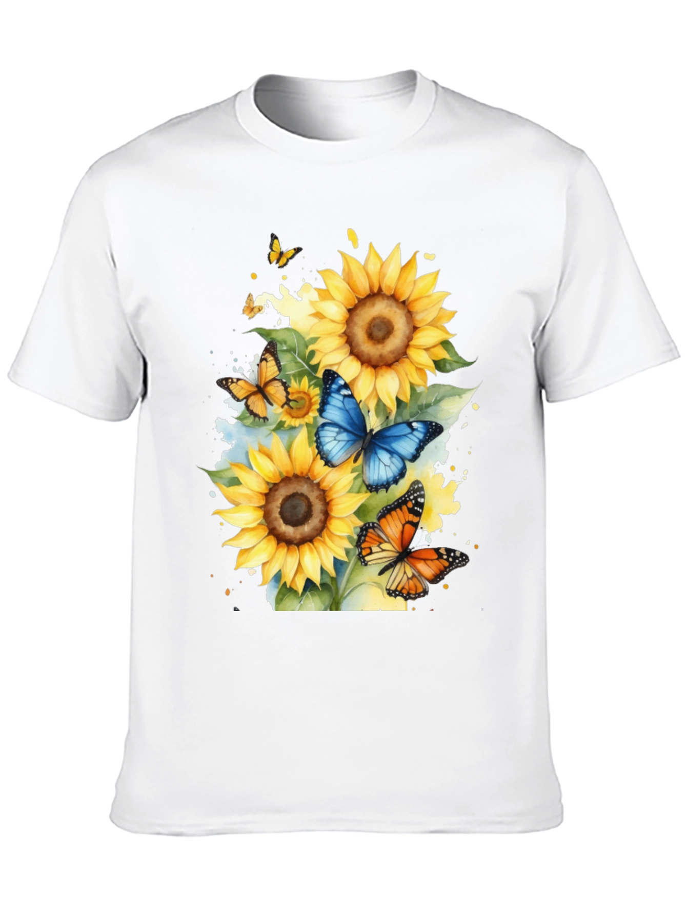 Black Sunflower Butterfly Graphic Tee view 10