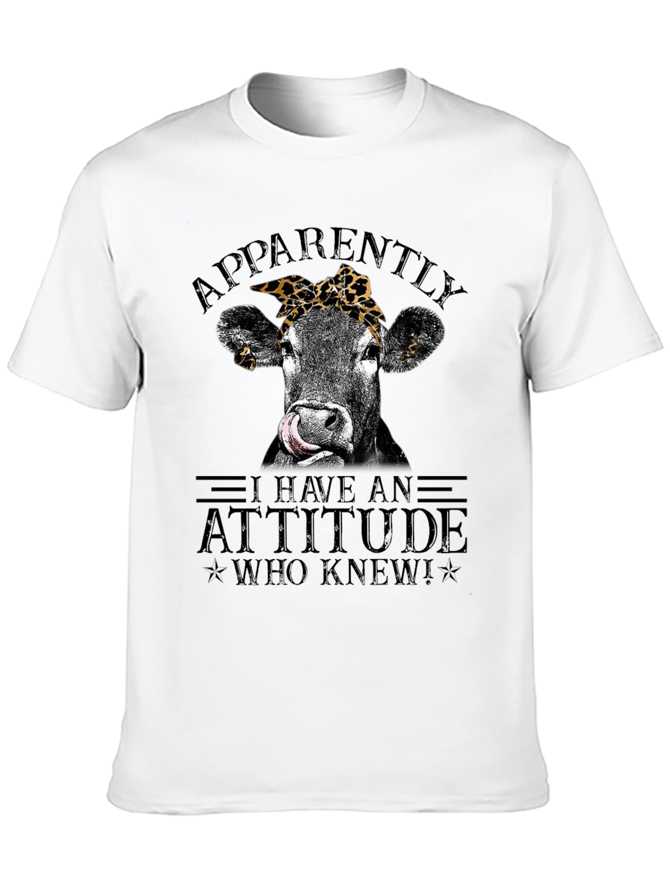 Black Funny Cow Attitude Graphic T-Shirt view 10