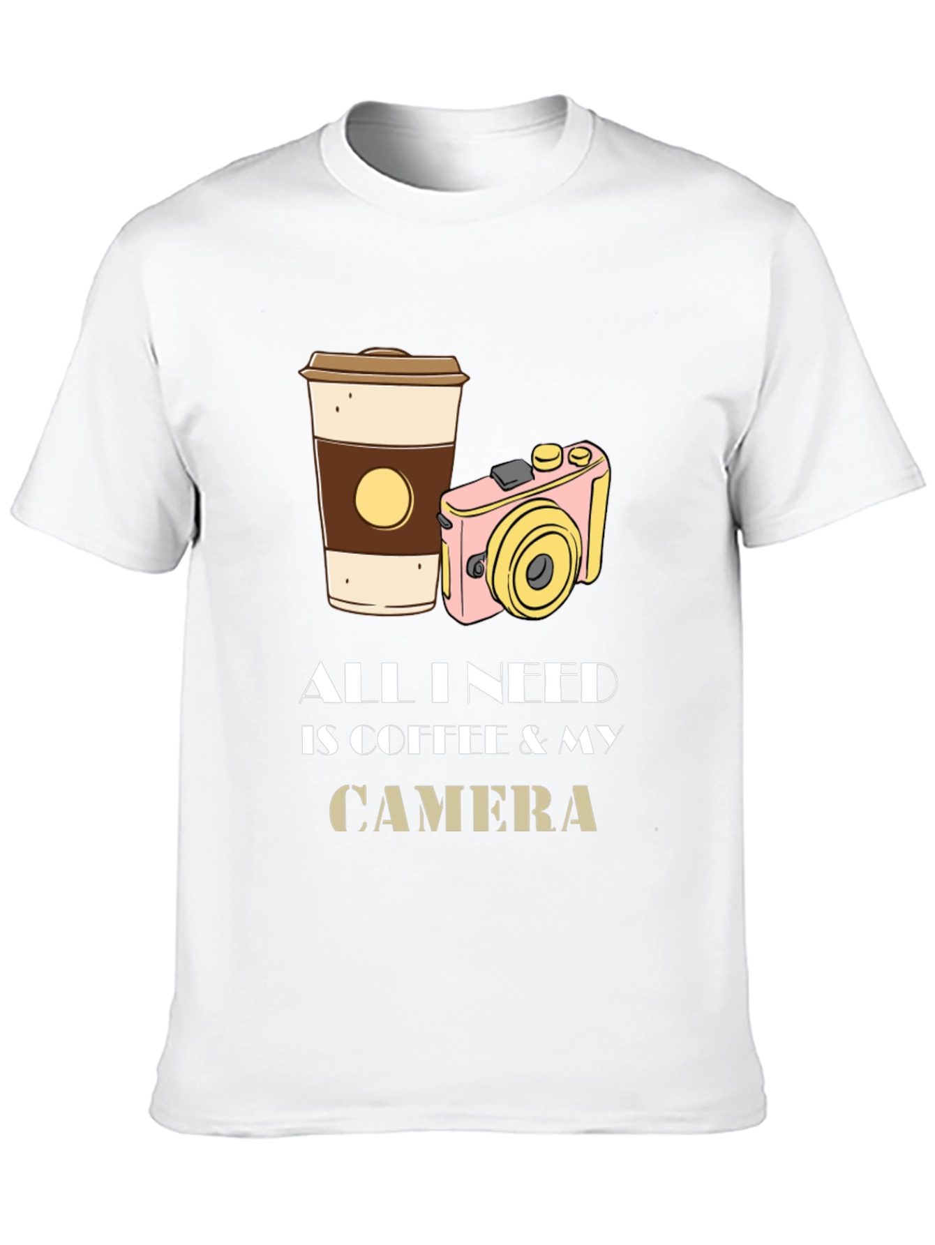 Black Coffee & Camera Graphic Tee - Photography Lover's T-Shirt view 10