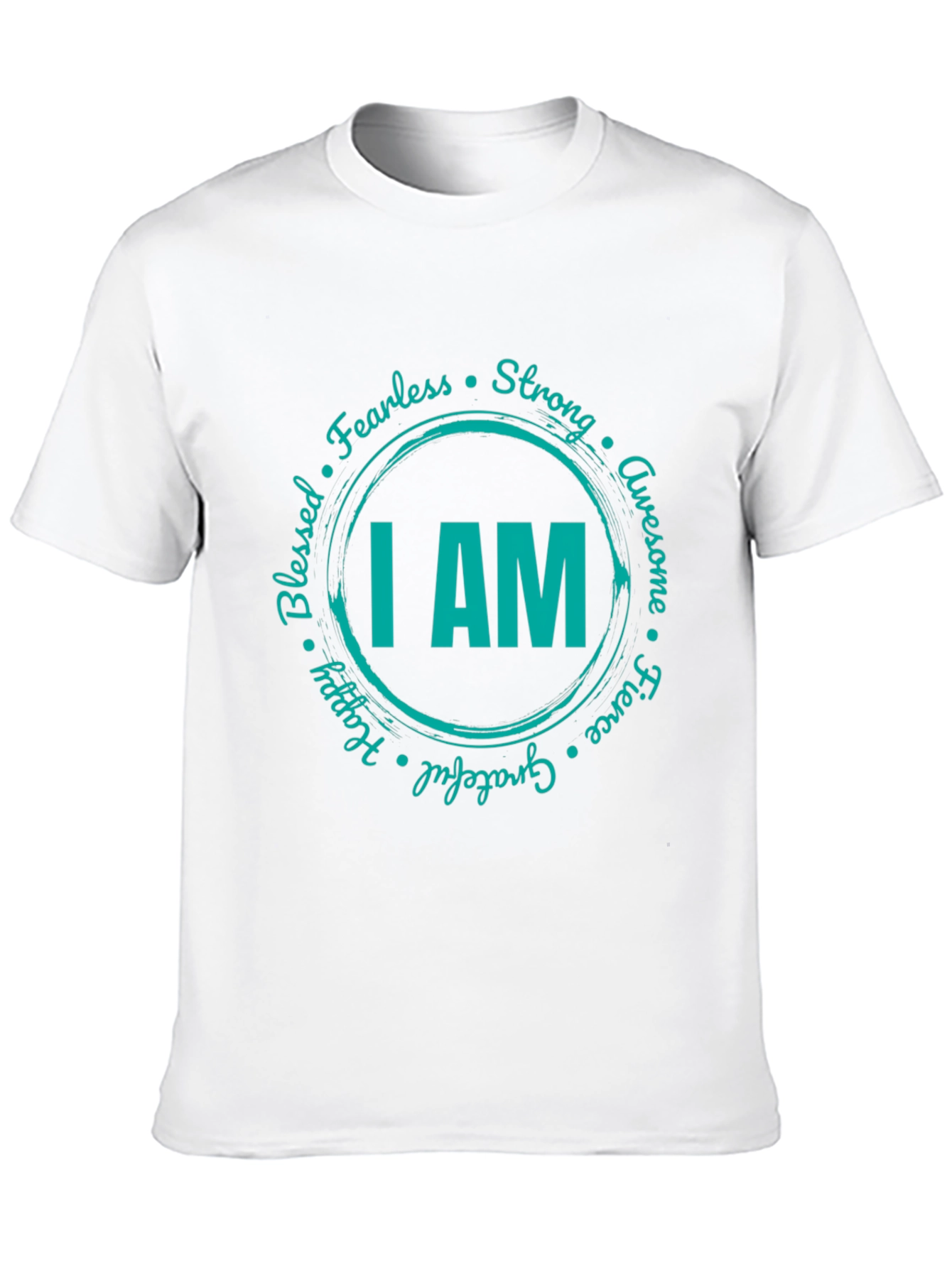 Black I AM Graphic Print Crew Neck T-Shirt view 10