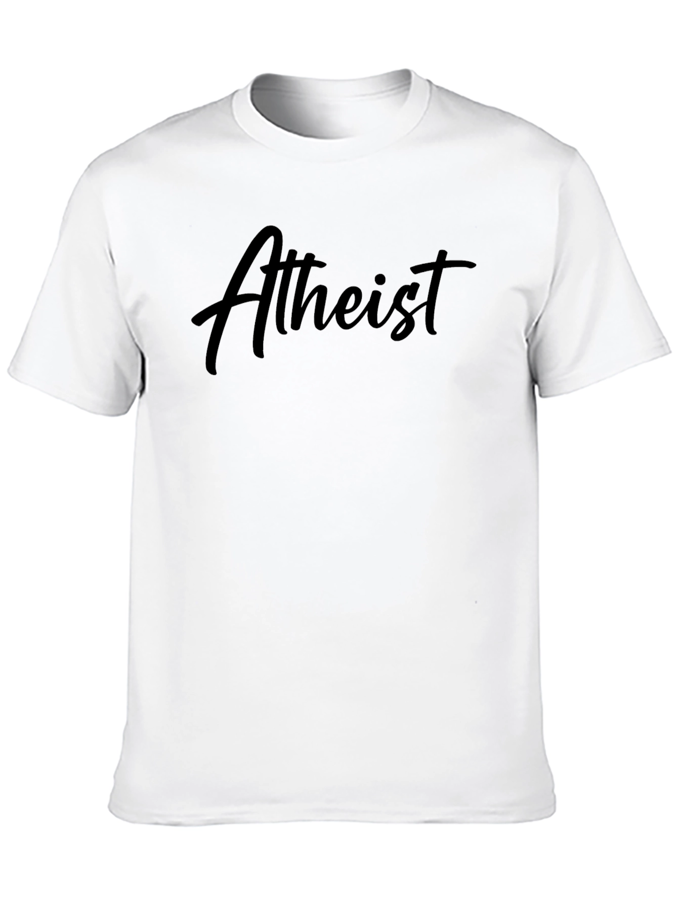 Black Atheist Statement T-Shirt - Black Crew Neck view 10