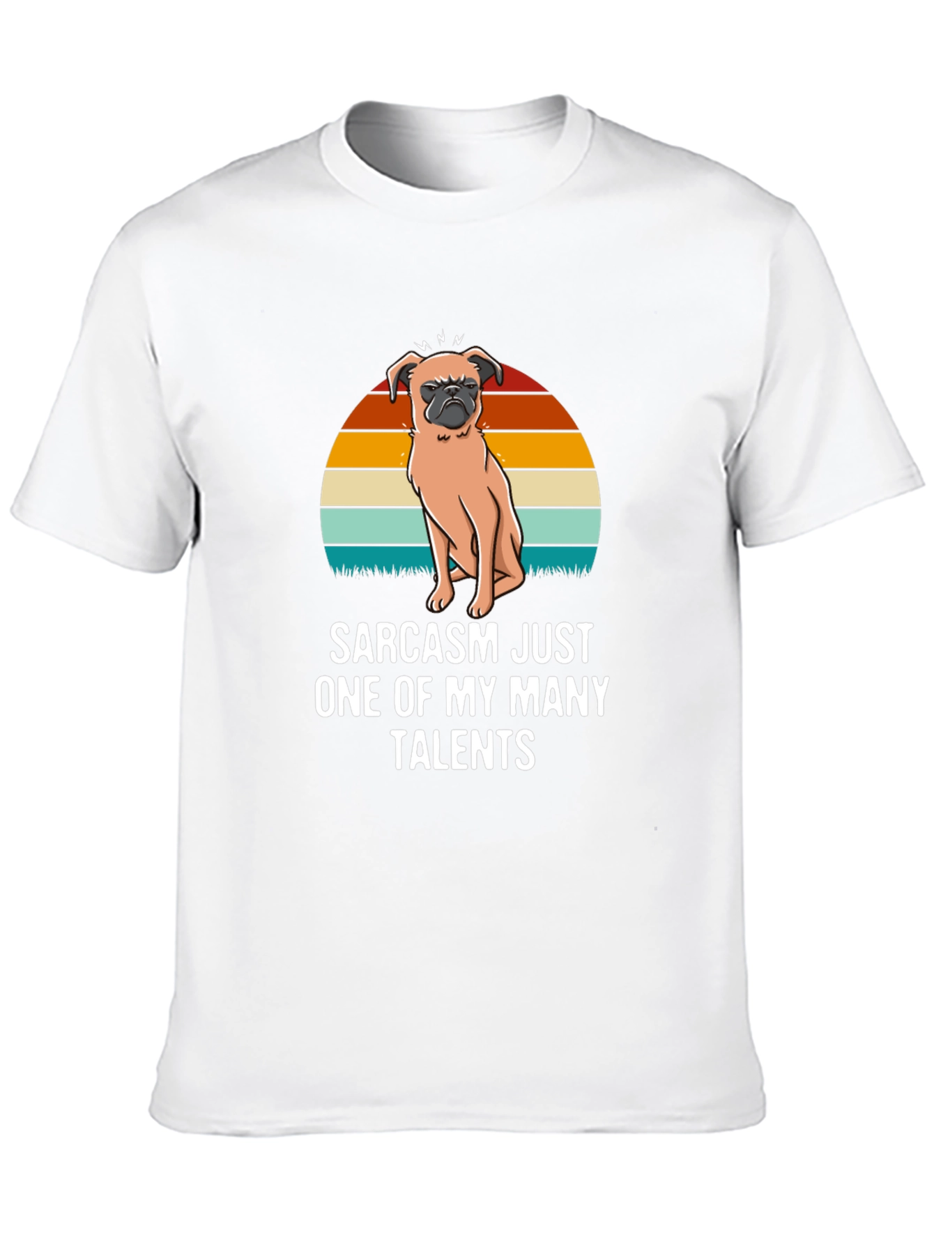 Black Sarcastic Pug Men's Black T-Shirt view 10