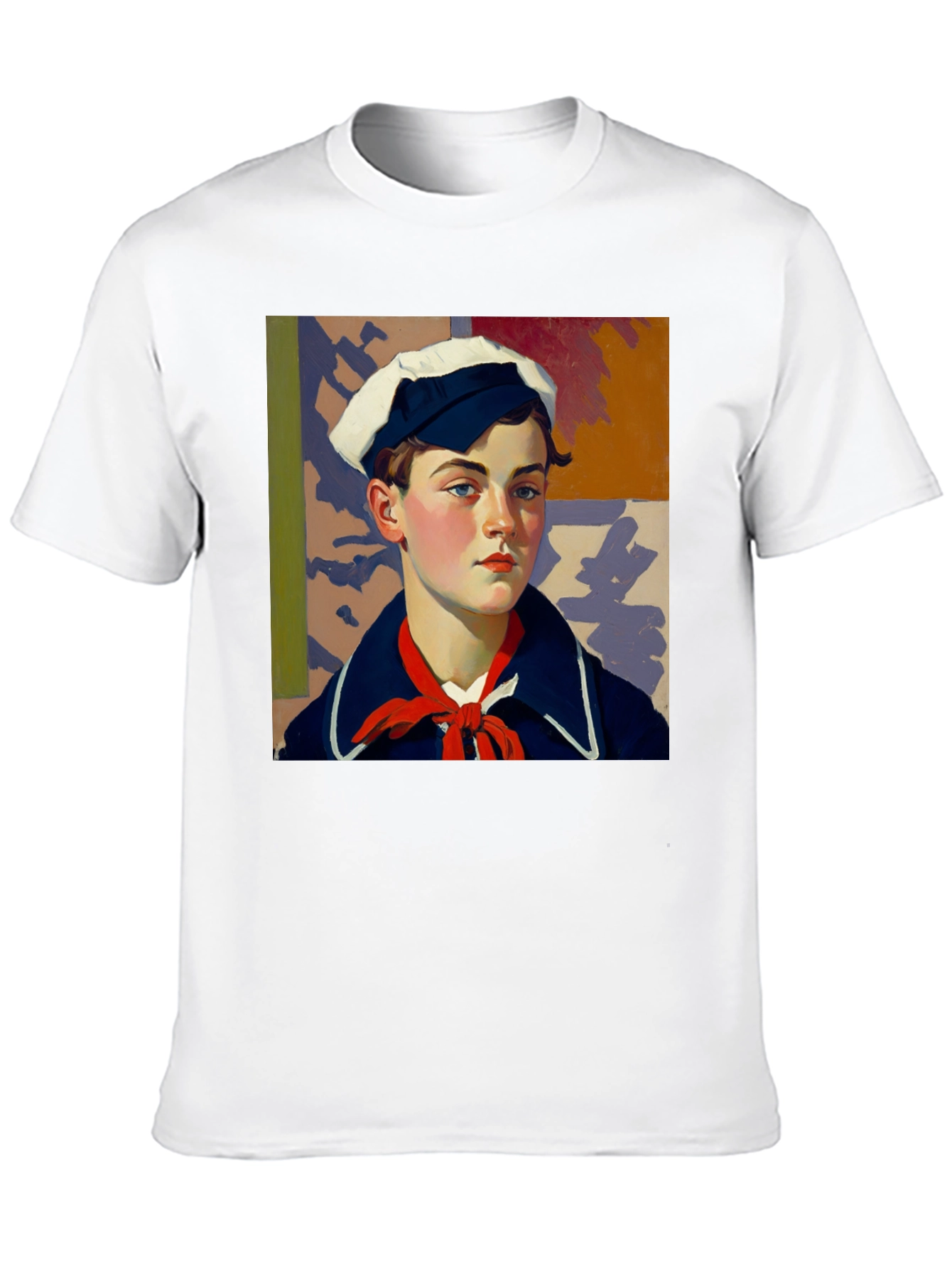 Black Vintage Sailor Portrait Black T-Shirt view 10