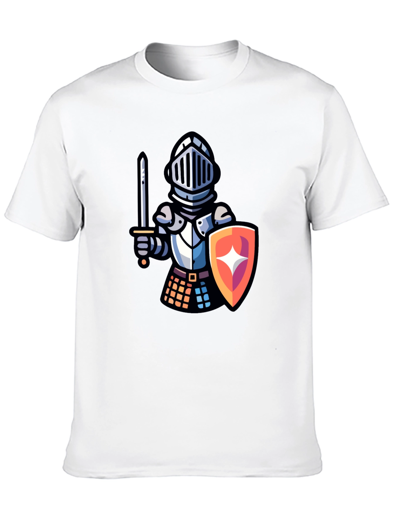 Black Knight Cartoon Graphic T-Shirt - Black Crew Neck Tee view 10