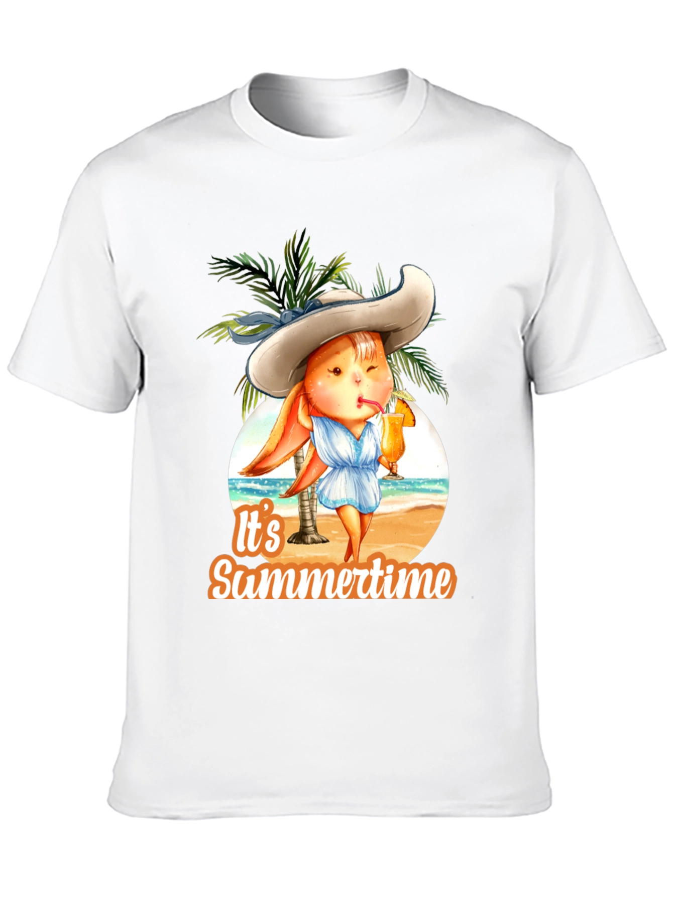 Black Summer Bunny Graphic Tee - Relaxed Beach Vibes view 10