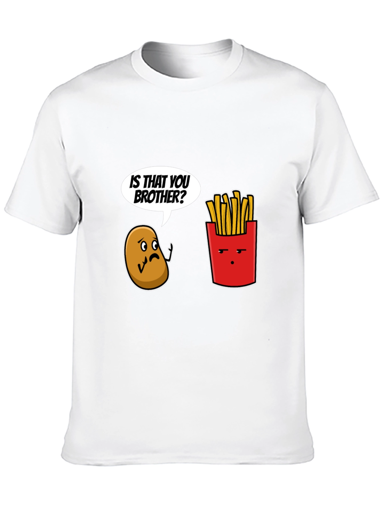 Black Funny Is That You Brother Potato & Fries Graphic Tee view 10
