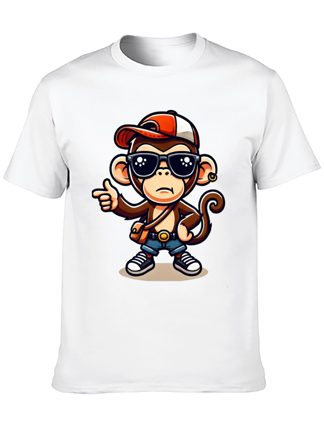 Black Cool Monkey Cartoon Graphic T-Shirt view 10