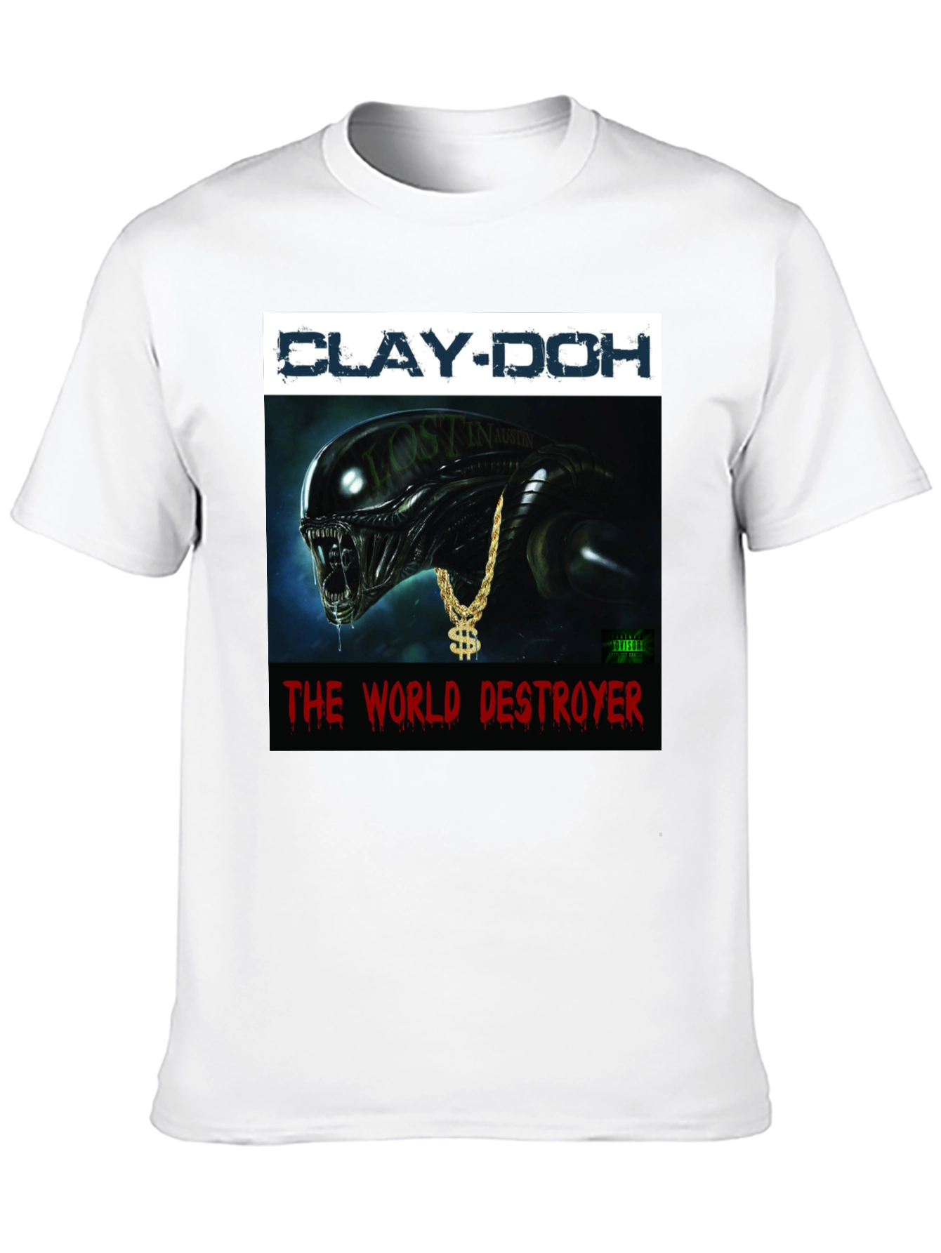 Black Clay-Doh The World Destroyer Graphic T-Shirt view 10