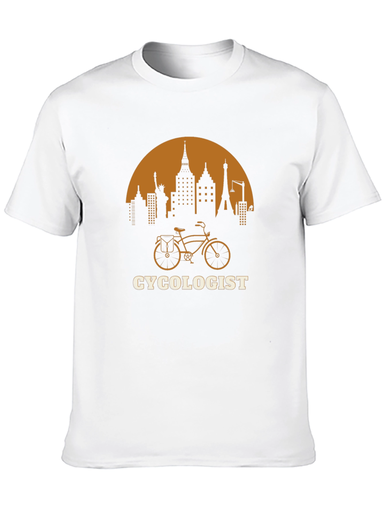 Black Cycologist T-Shirt - City Skyline Bike Design view 10