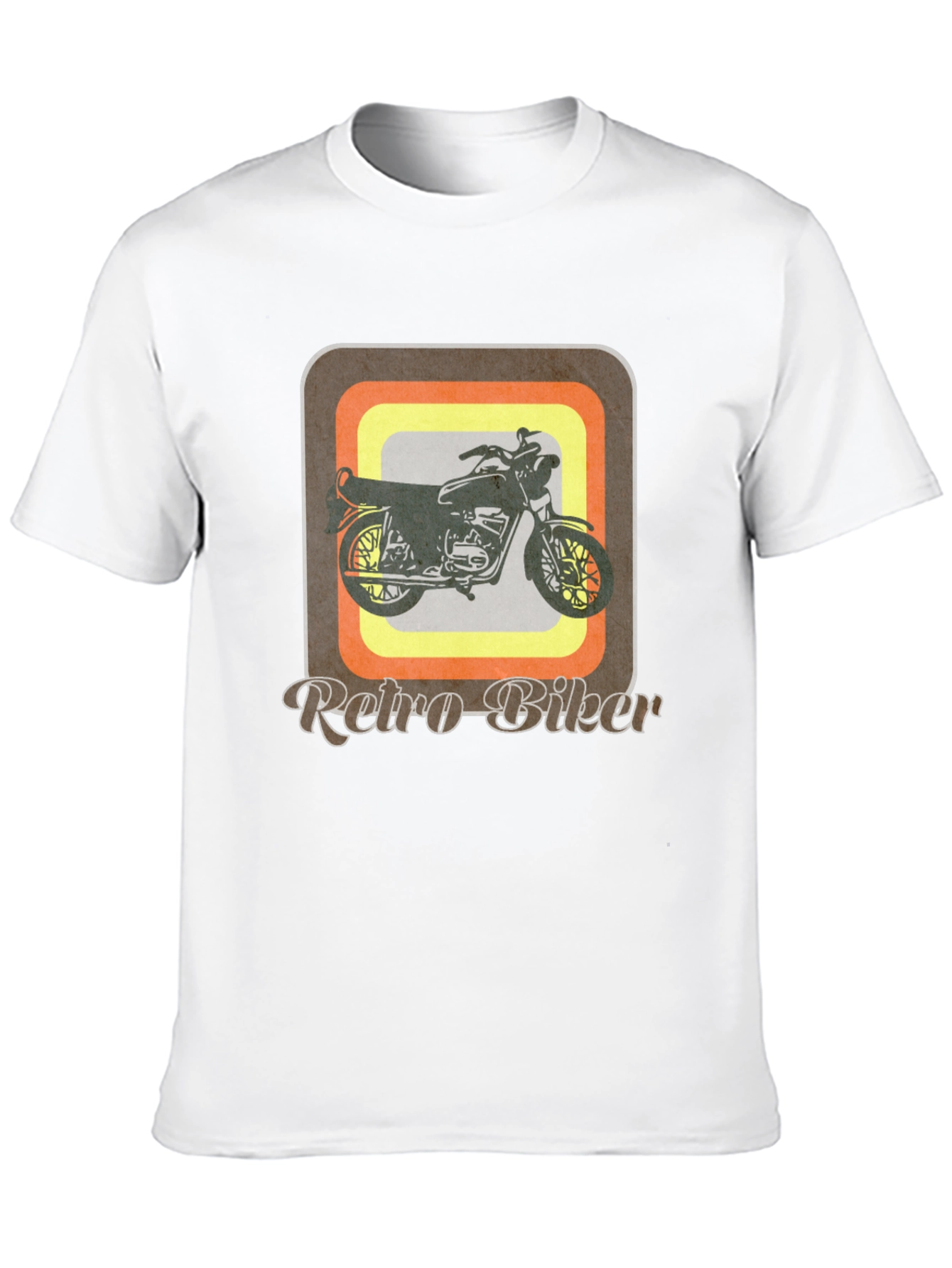 Black Retro Biker Graphic Tee - Vintage Motorcycle T-Shirt view 10