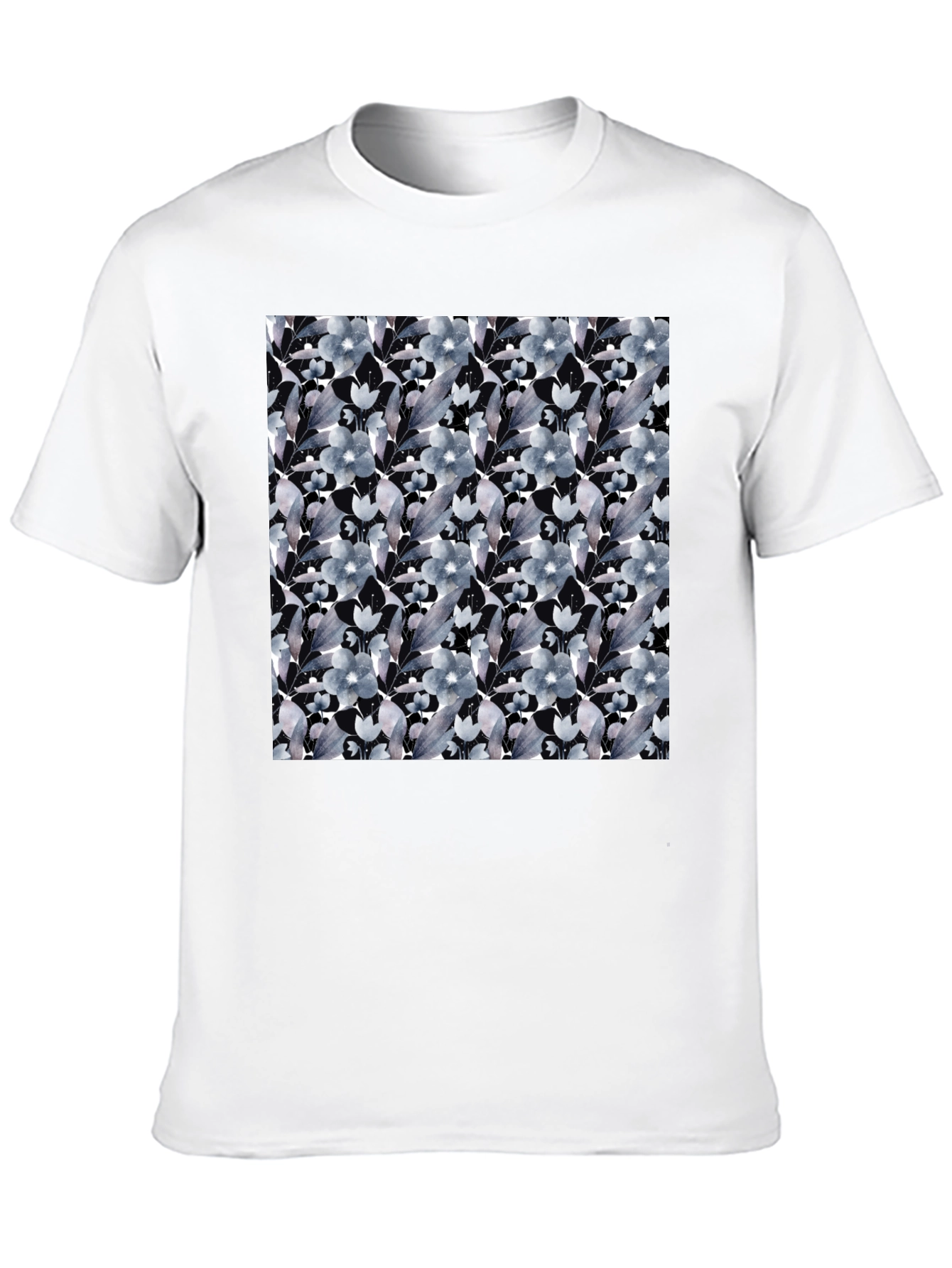 Black Floral Print Black T-Shirt - Unique Fashion view 10