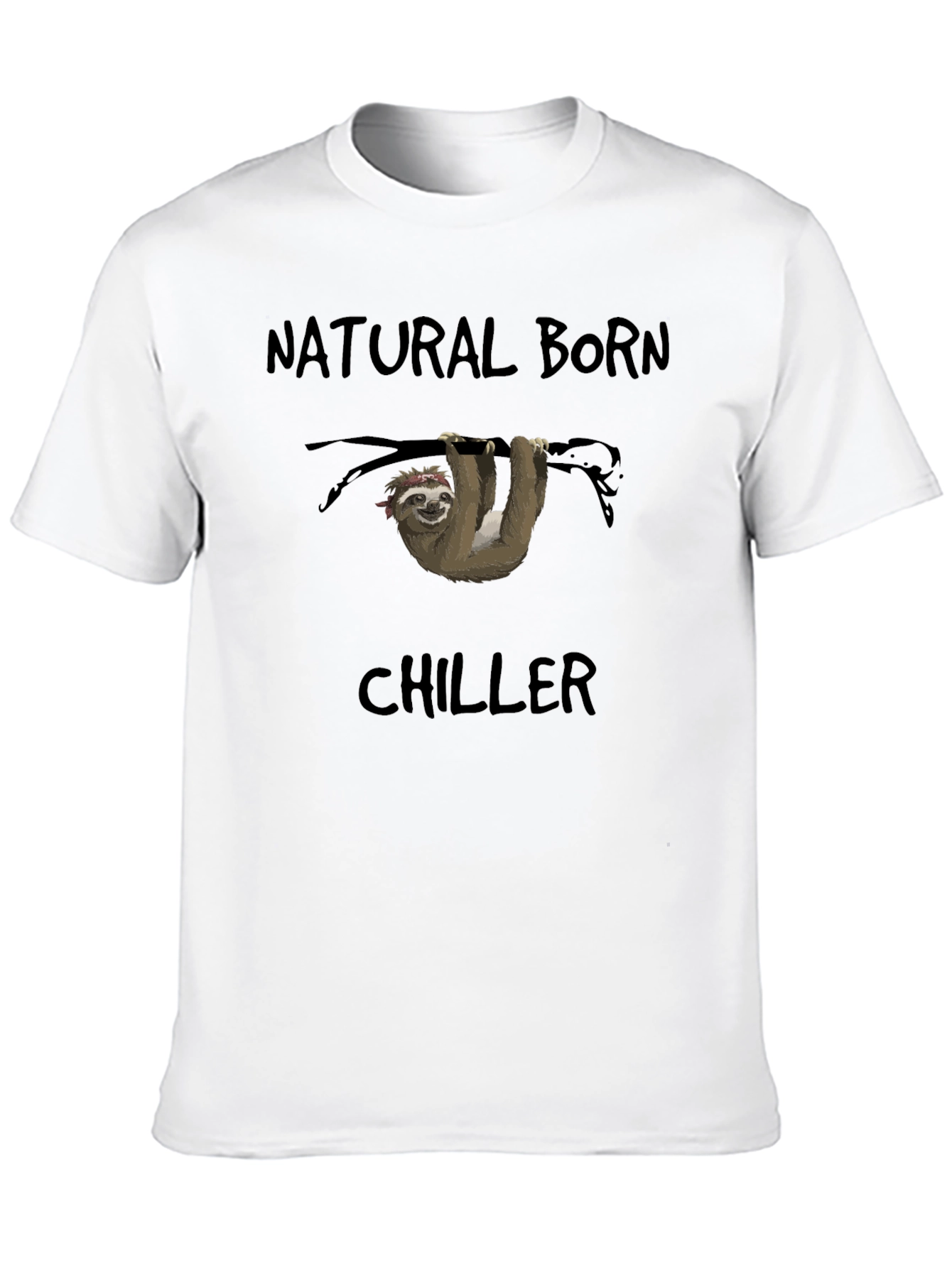 Black Natural Born Chiller Sloth Graphic T-Shirt view 10