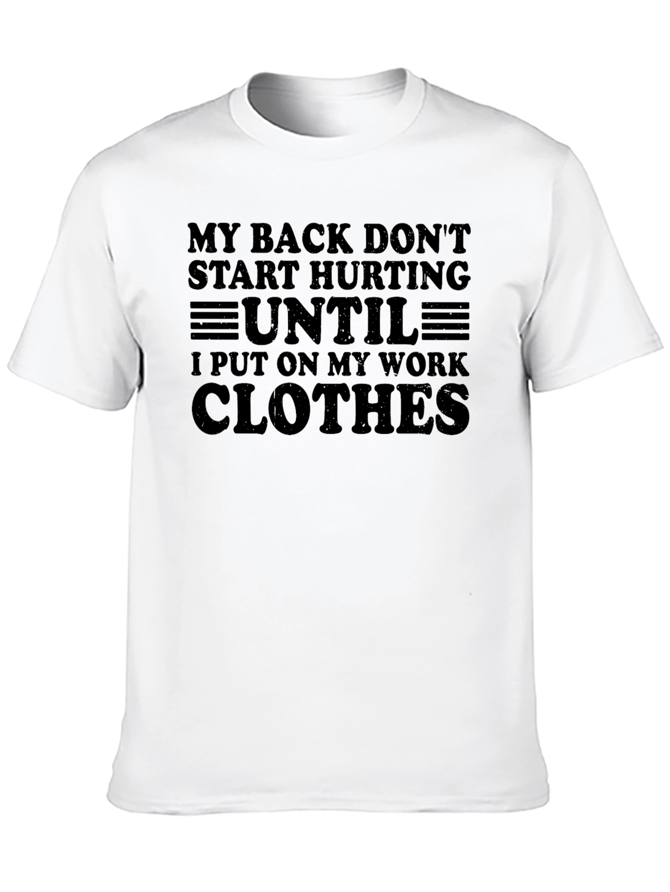 Black Funny Back Pain Work Clothes Graphic Tee view 10