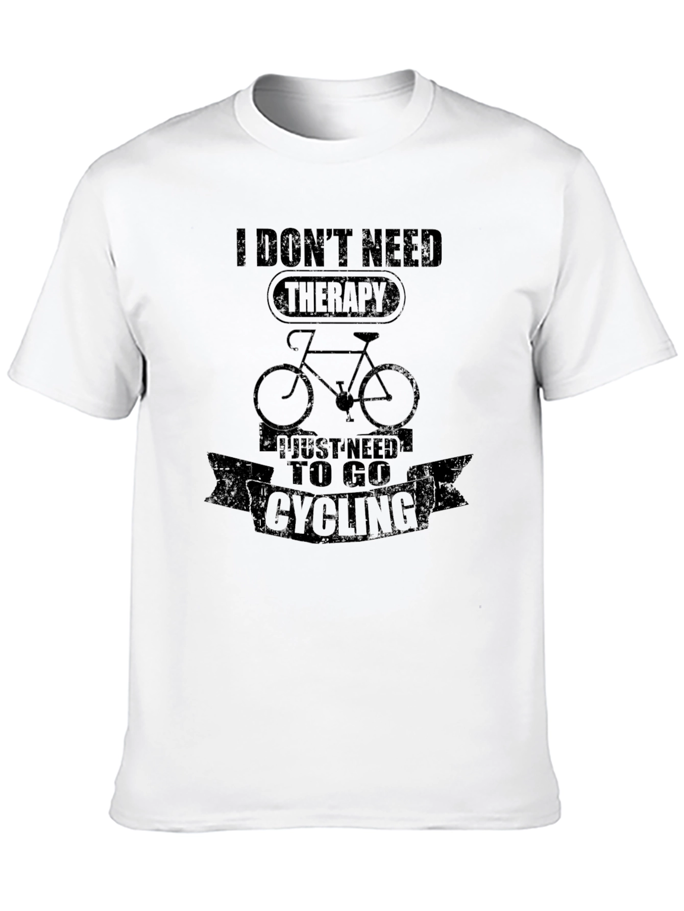 Black Cycling Therapy Graphic T-Shirt view 10