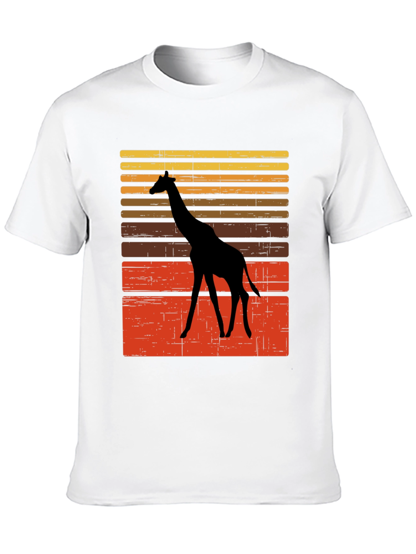 Black Retro Giraffe Sunset Graphic Tee view 10
