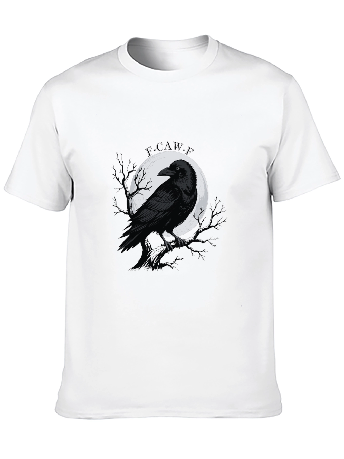 Black Raven Moon Graphic Tee - Gothic Style Black T-Shirt view 10