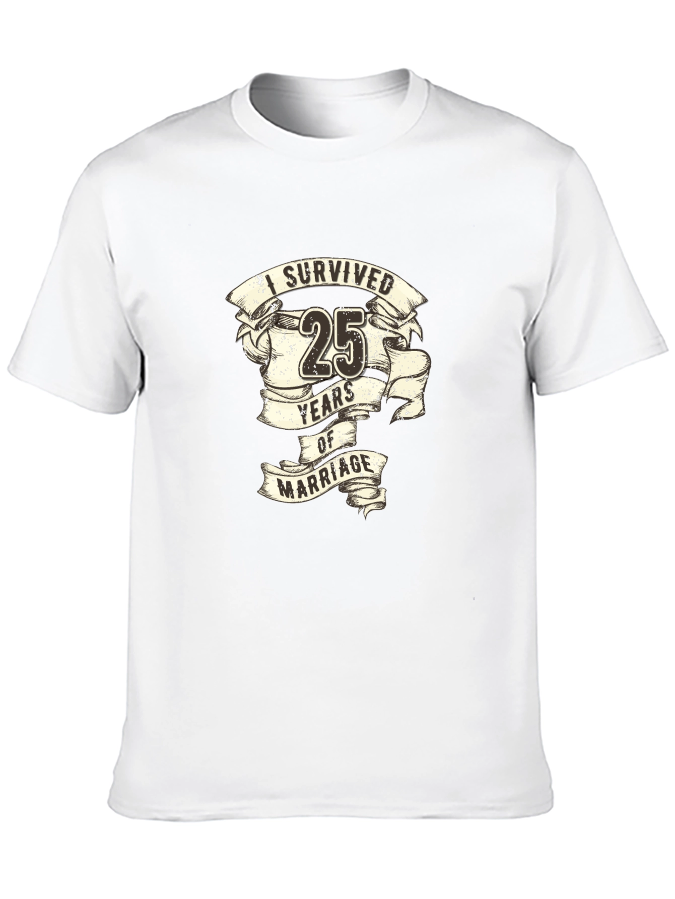 Black 25 Years of Marriage Survivor T-Shirt view 10